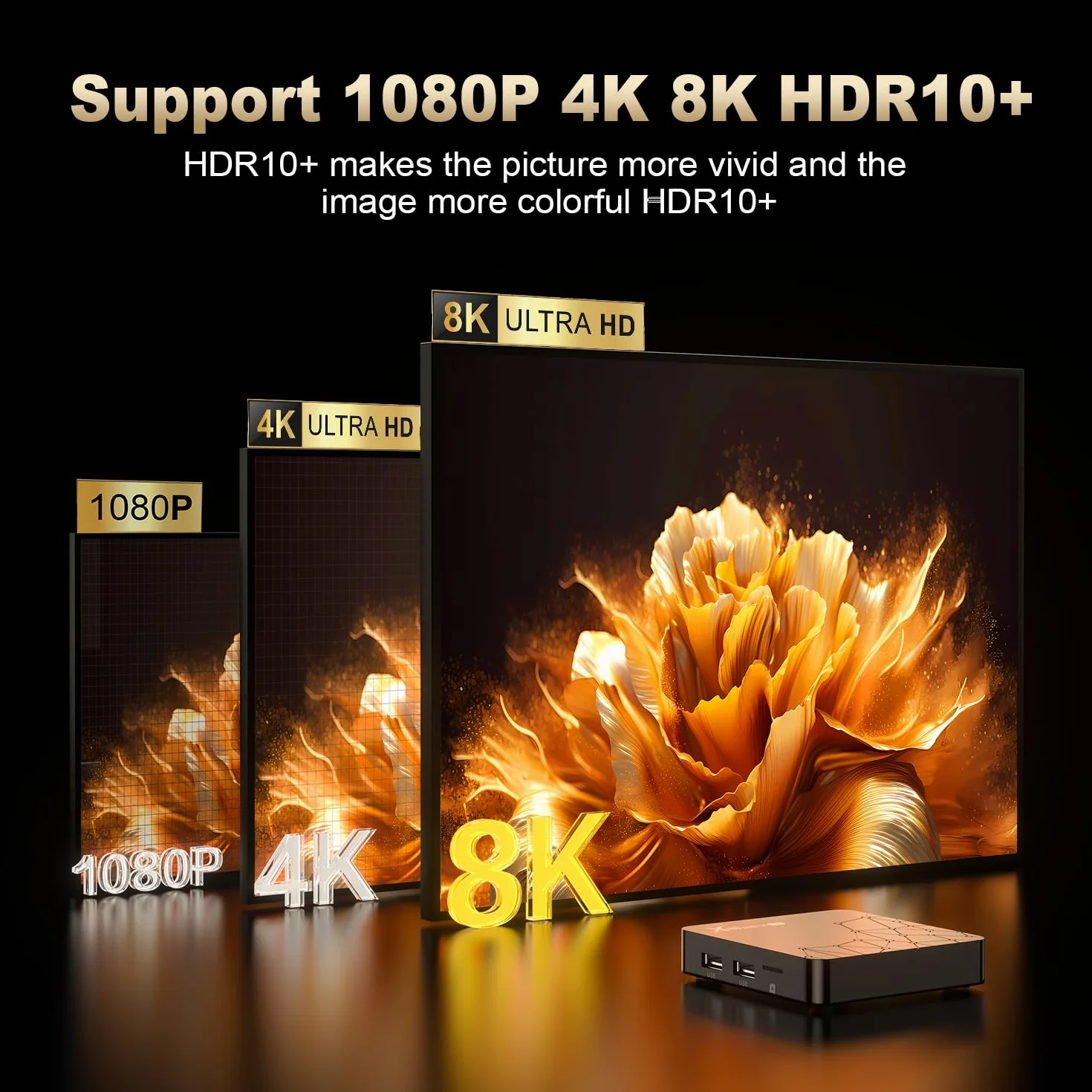 Android TV Box 14.0 2nd Gen 2GB RAM 32GB WiFi6 Bluetooth 5.0 HDR10 HD 8K Ethernet HDMI 2.0 Smart TV Box