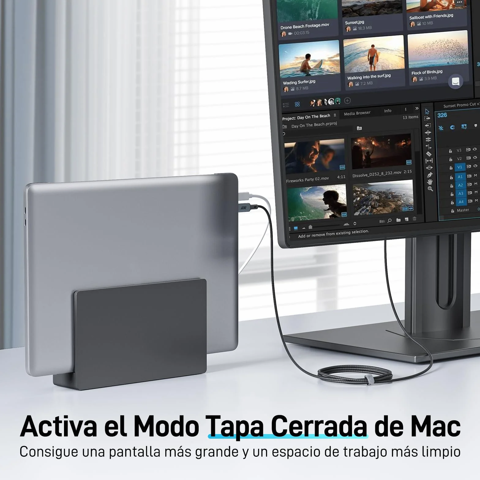 Acer Cable USB C a HDMI 4K@60Hz Thunderbolt 3/4 Tipo C a HDMI 2.0 2 Metros