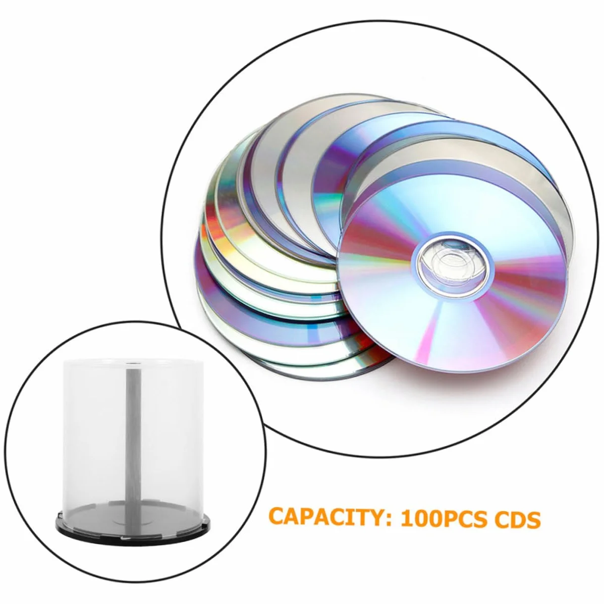Alipis Contenedor De Almacenamiento De Cd Transparente Con Capacidad Para 100 Discos Cubo De Plástico Con Eje Organizador Apilable Para Cd Dvd Bluray Juegos Multimedia