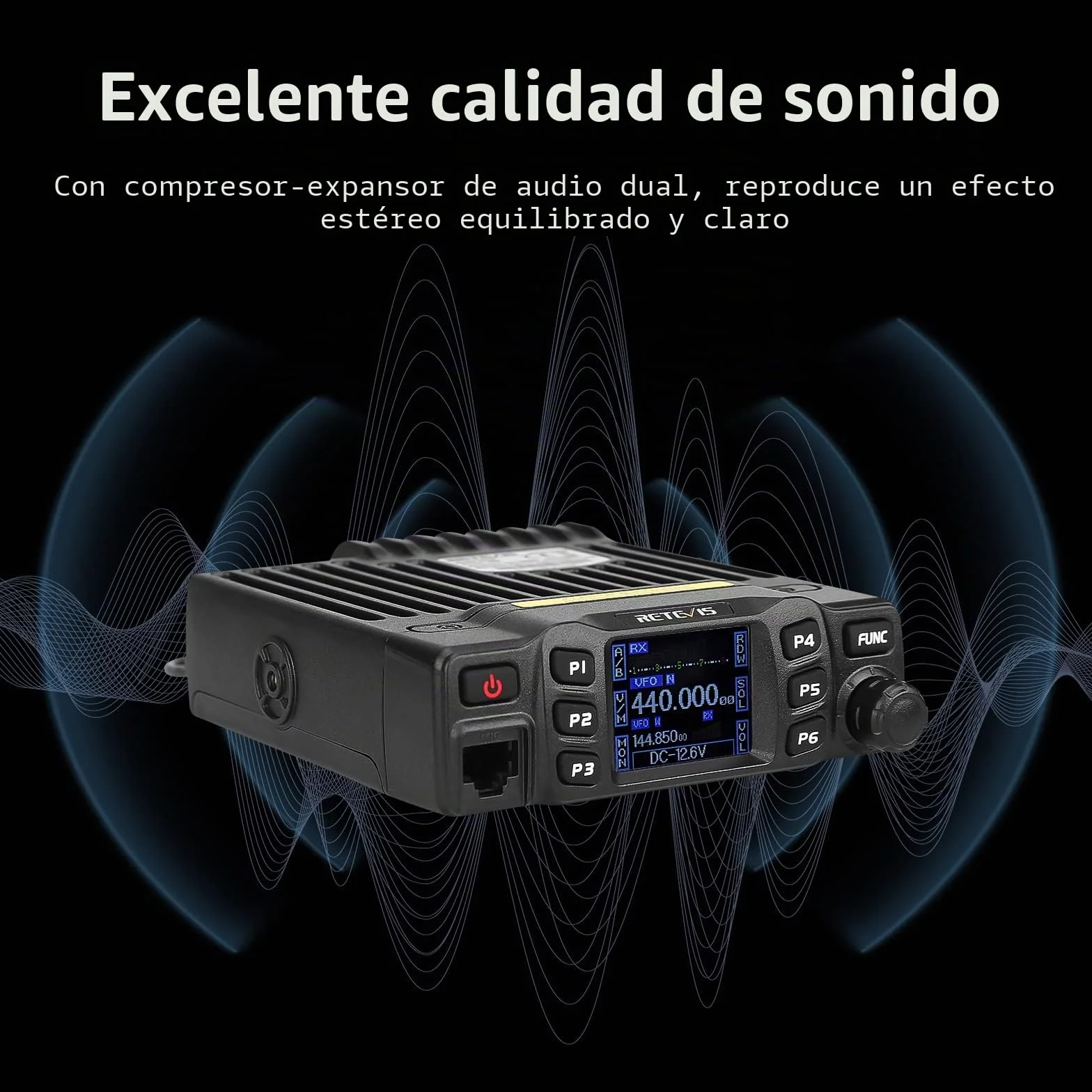 Retevis RT95 Emisoras Coche Doble Banda de Radioaficionado, Profesional, Canales DTMF TFT con Función Escaneo y Contraseña Mini Móvil