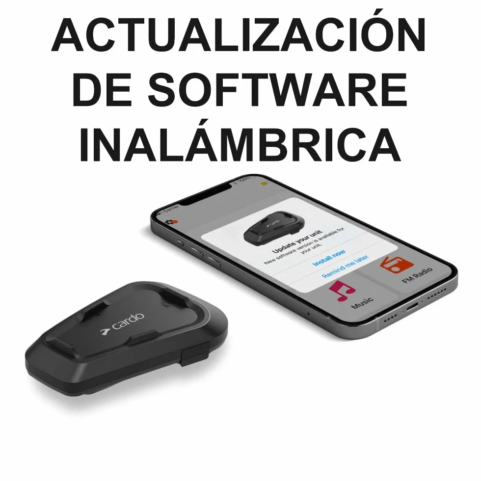 Cardo Spirit Sistema intercomunicador Bluetooth 2 Vías Motocicleta Negro