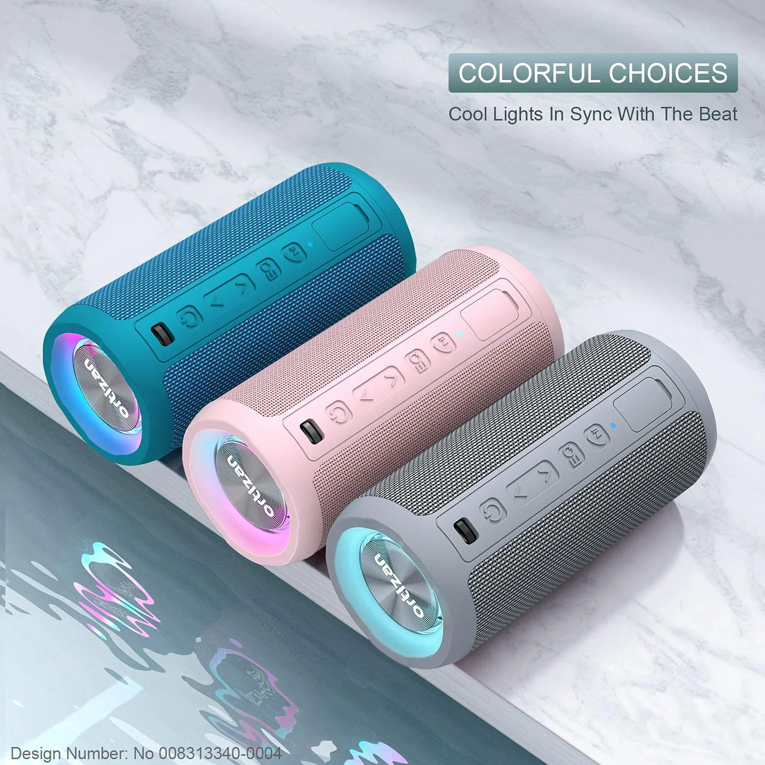 Ortizan Altavoz Bluetooth Potente Portatil X10P Rosa con Luz LED de Color Hay Volumen Alto y Graves Potentes, Apoya Reproducción de Música 30H, Bluetooth 5.3 y IPX7 Impermeable