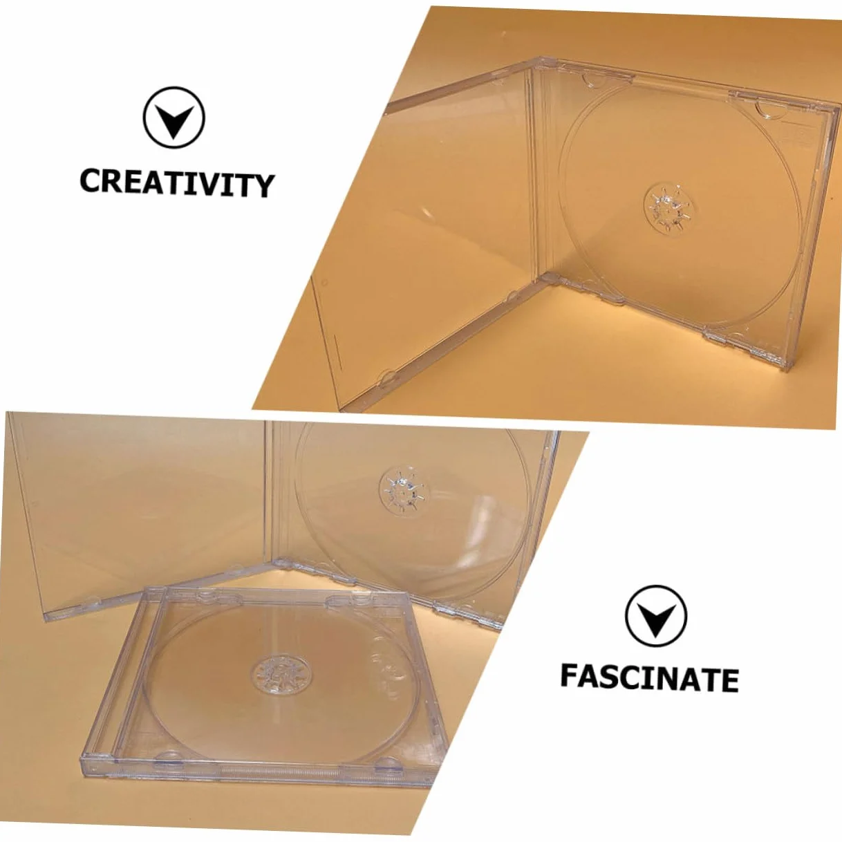 de CD Individuales Adecuado para Organizar de Plástico Transparente 10 Cajas para Almacenamiento Seguro Espacio para Disco y Portada, Tamaño Compacto
