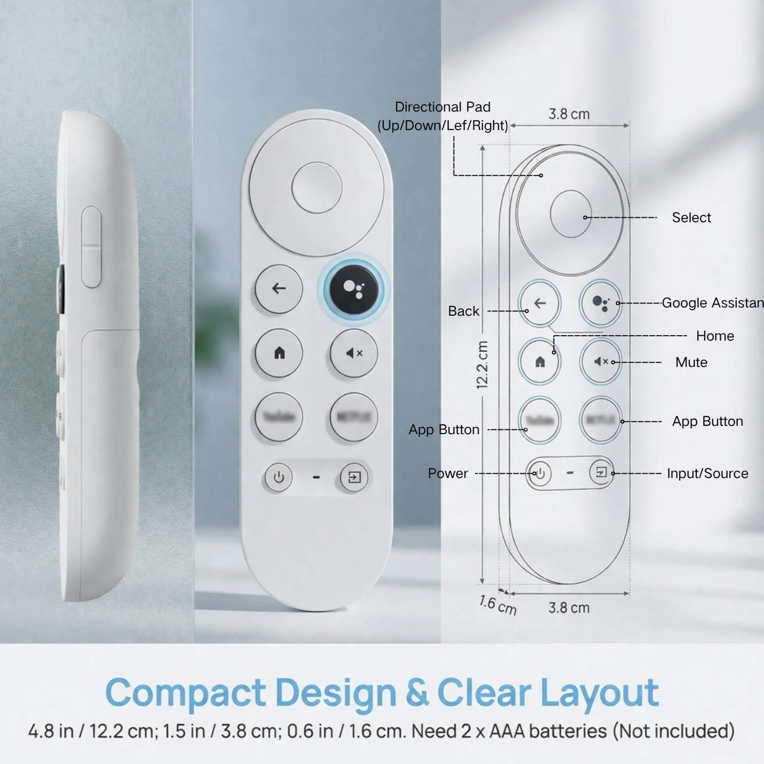 Mando a Distancia para Chromecast Google TV G9N9N GA01409 GA01919 GA01920 GA01923 GA02463 GA02464