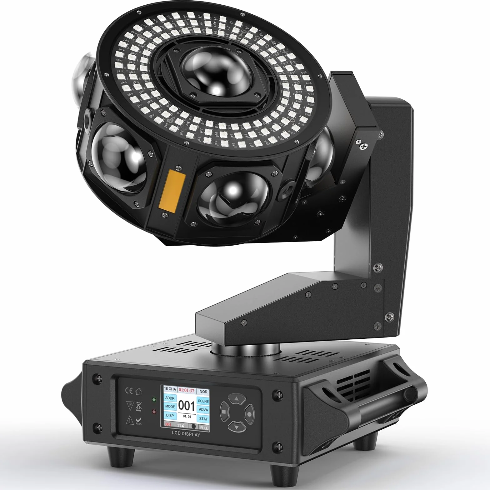 200W Cabeza Movil LED RGBW Beam Luz de Escenario Focos móviles para Disco Fiesta Casa Bar iluminación