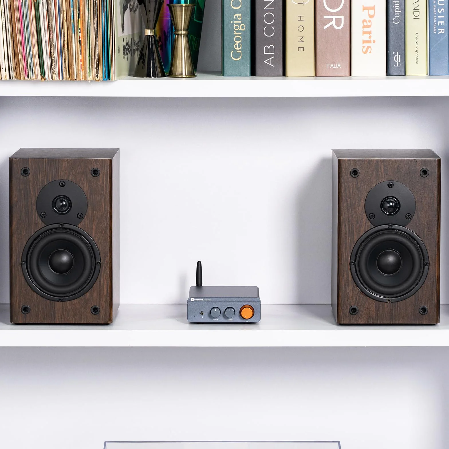 Fosi Audio BT20A Pro Amplificador HiFi, Mini Amplificador 300Wx2 con Bluetooth y Chip TPA3255, Stereo Audio Amp Clase D Estéreo 2.0 Canales, Ajuste de Graves y Agudos, Ampli de Potencia HiFi