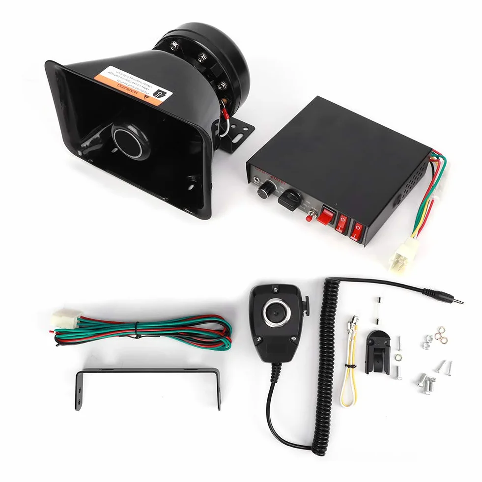 Sirena De Coche Sonidos Con Megáfono De Alarma 130dB 200W Soporte Fácil Instalación Compatible Con Varios Modelos De Vehículos Materiales Duraderos
