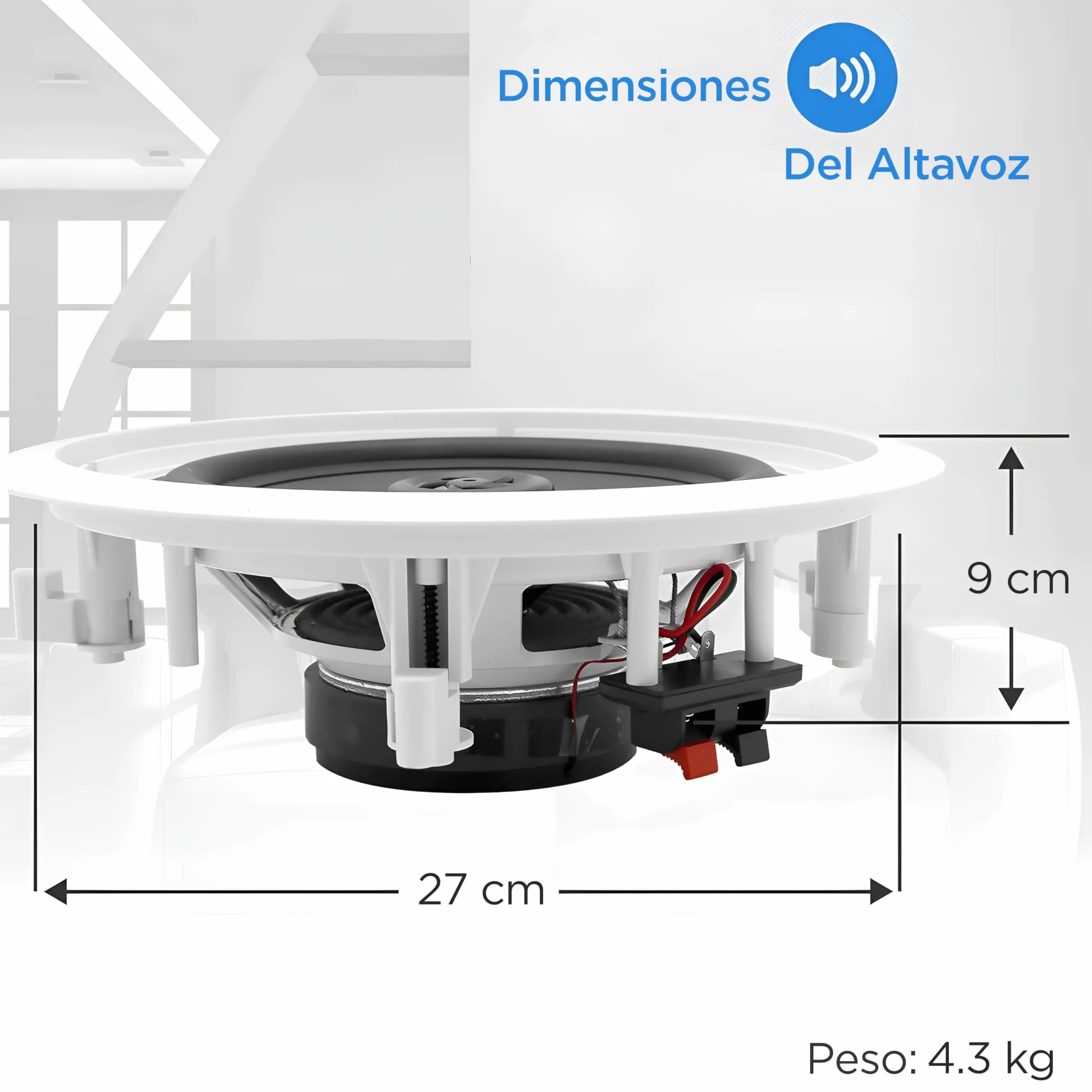 Pyle Altavoces de Pared Techo 2 Vías 8" 250W 50Hz-20kHz