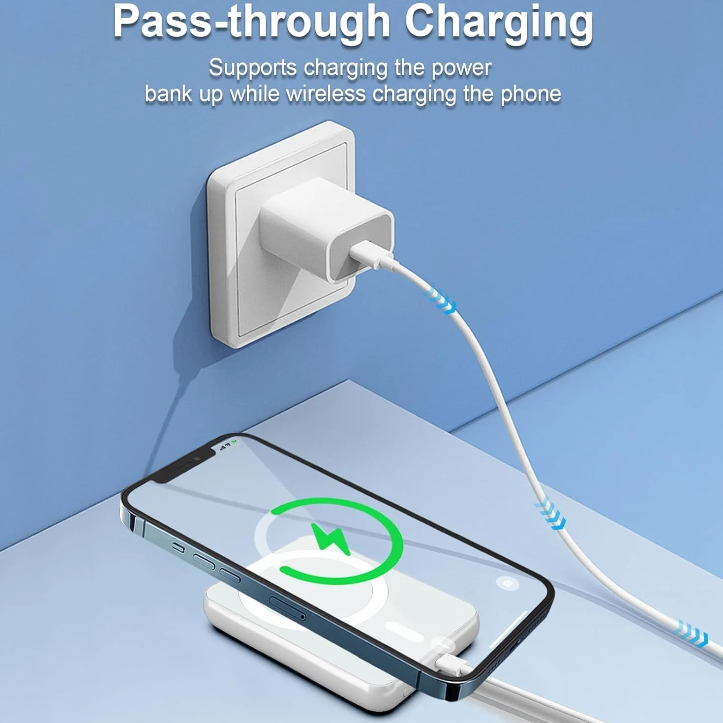 Power Bank 10000mAh Magnetic Wireless 20W Carga Rapida USB C Bateria Portatil iPhone 17/16/15/14/13/12 Series