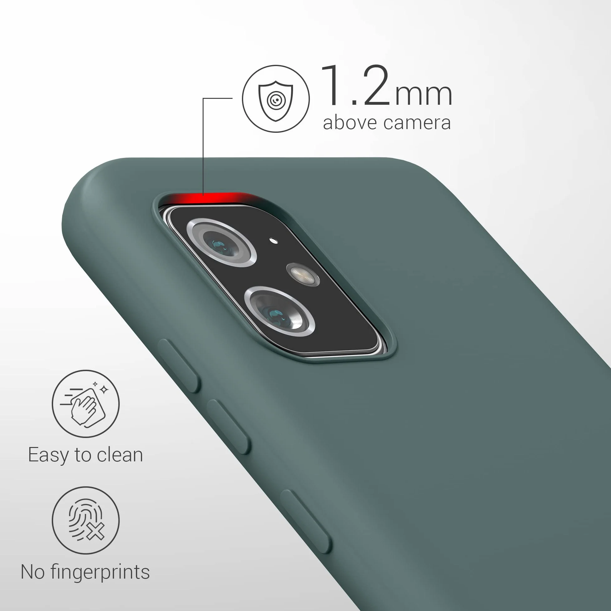 kwmobile Funda ASUS Zenfone 8 Carcasa TPU Silicona Bordes elevados anticaídas Verde Bosque