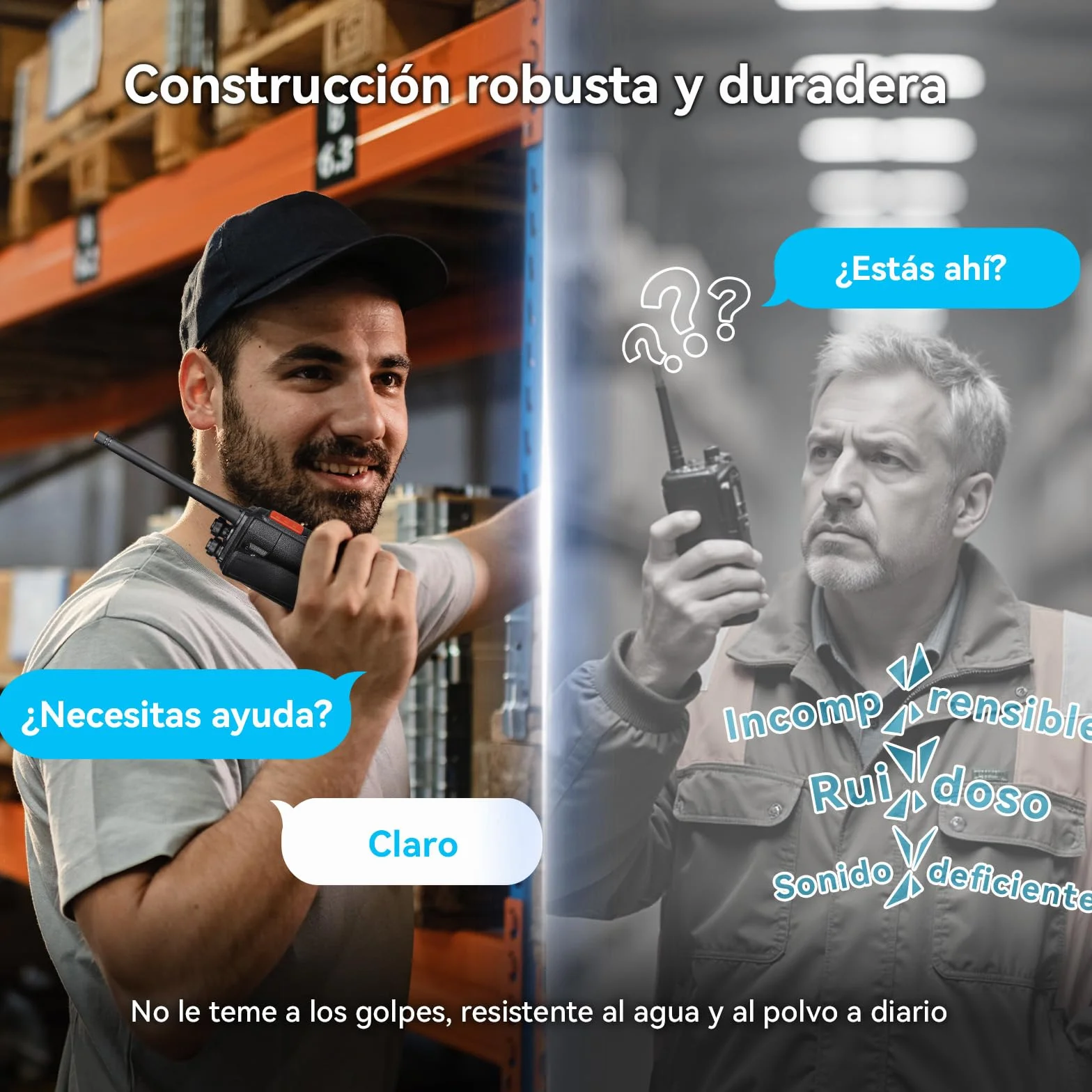 Retevis RT24 Walkie Talkie, Profesional Walkie-Talkies con Pinganillos PMR446 sin Licencia, Resistente VOX, Radiocomunicación de Largo Alcance con Cargador USB para Adultos(Negro,2 Pares)