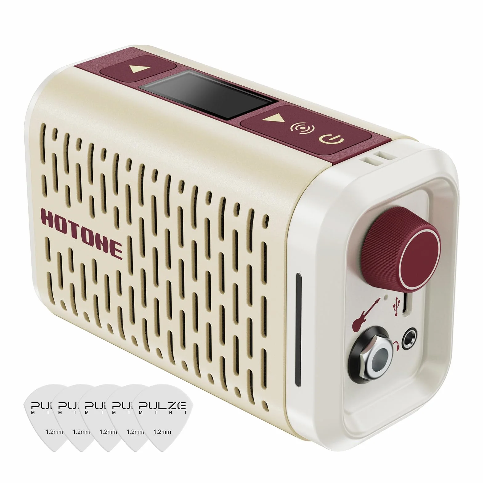 HOTONE Mini Amplificador de Modelado Multifuncional BT Guitarra Bajo IR Cabinas con Multi FX Aplicación Móvil Pulze Mini Ap-5