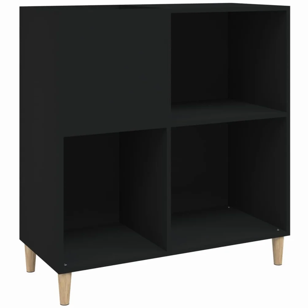 ShGaxin Mueble Estantería CD Tocadiscos Madera Contrachapada Negro 84,5x38x89 cm - 831990