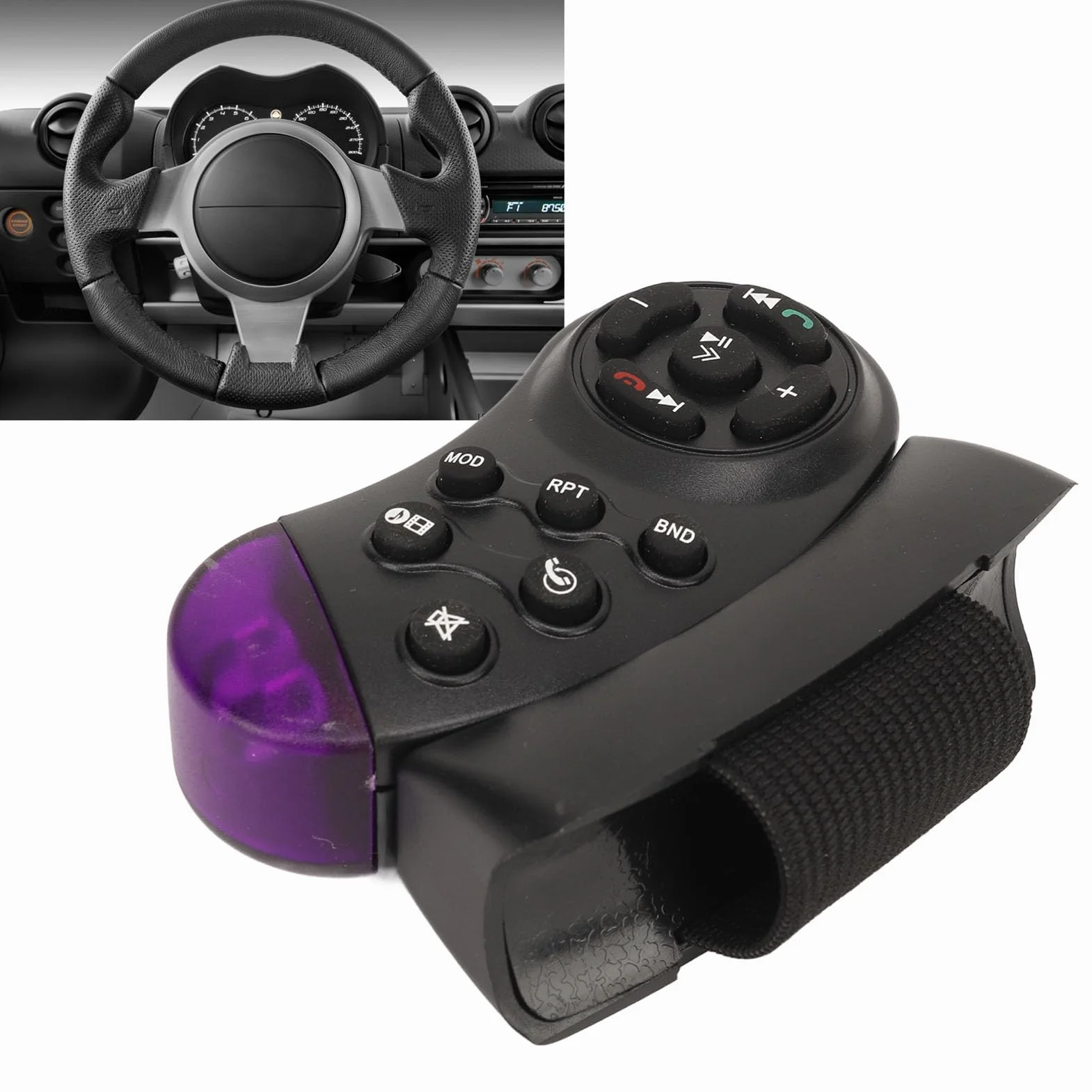 Alomejor Controlador de Volante Alcance 8M Reproductor DVD VCD Vehículos