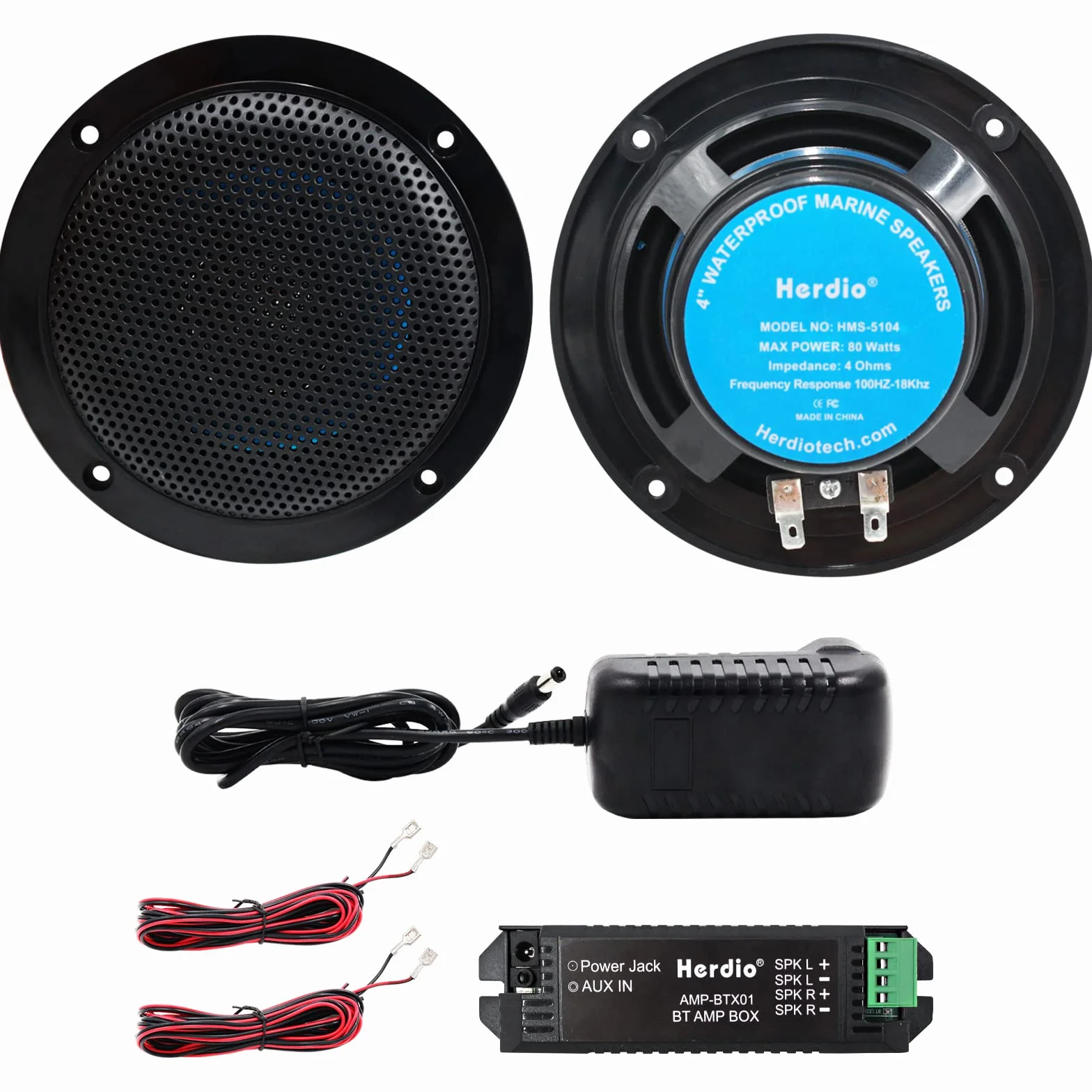 Herdio Kit de Altavoces de Techo con Bluetooth, Amplificador Impermeable