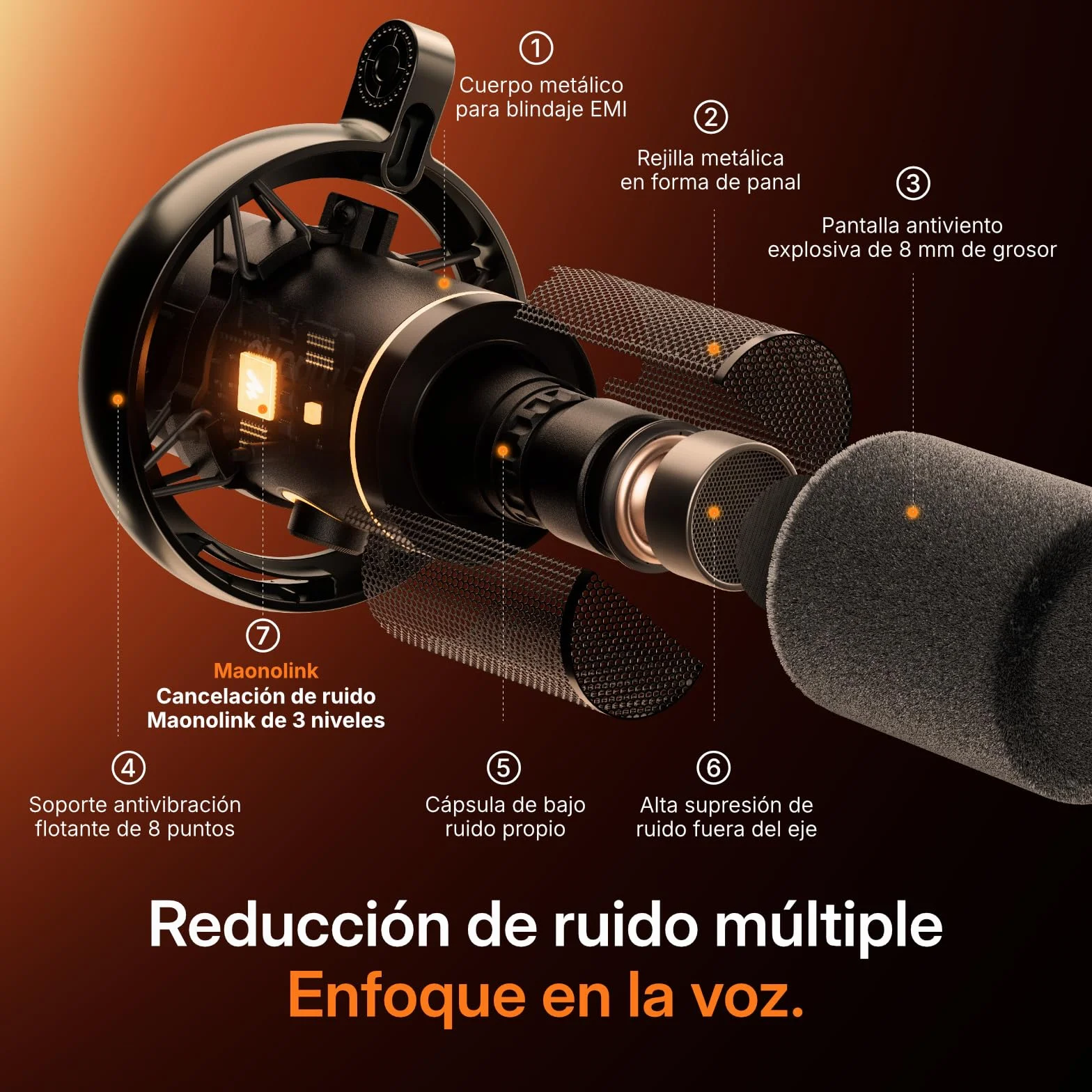 MAONO PD200W - Micrófono híbrido de Podcast inalámbrico para PC, micrófono dinámico XLR USB con trípode de Mesa, Software, reducción de Ruido, para Streaming, grabación Vocal, creación de Contenido