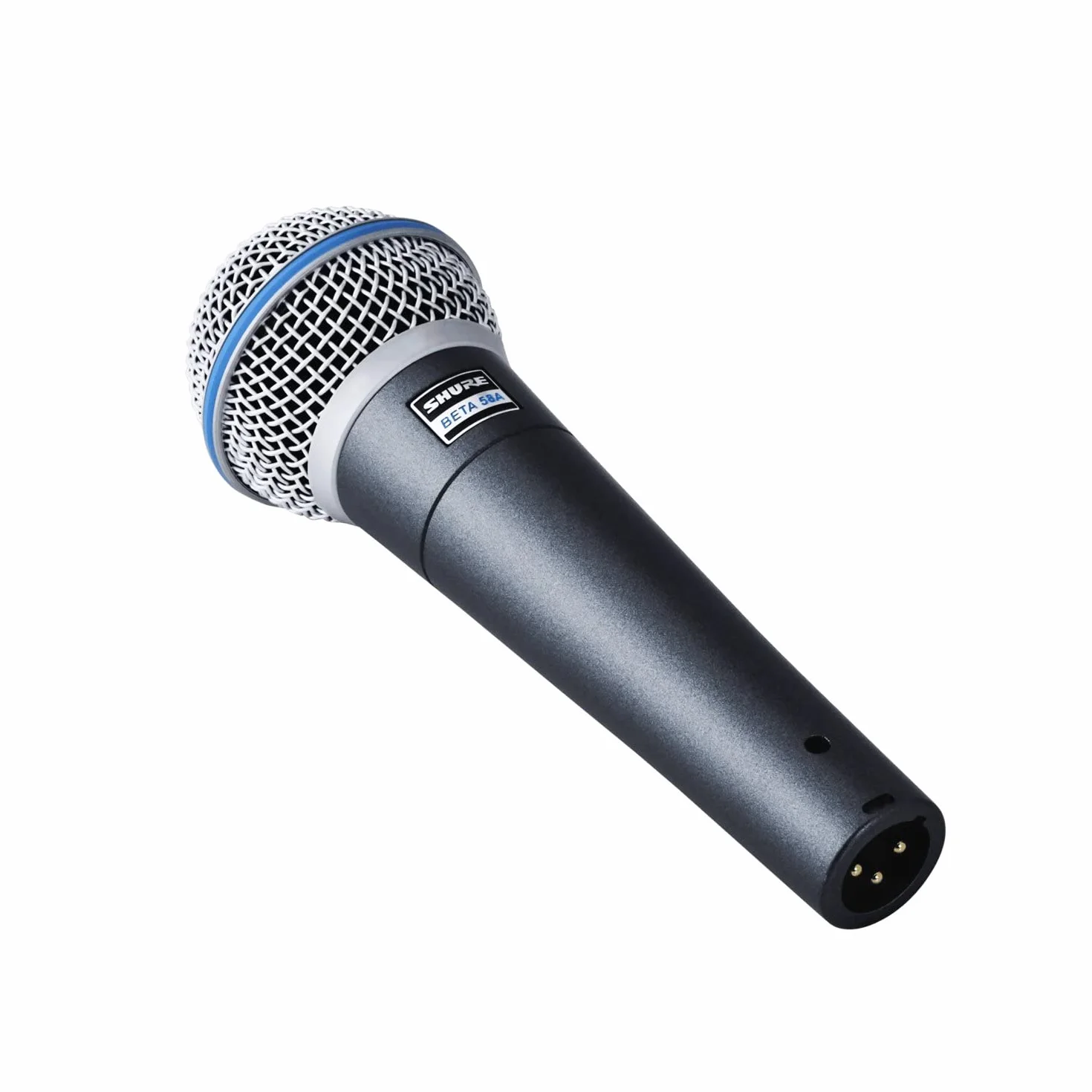 Shure Beta 58A Micrófono Vocal dinámico supercardioide de un Solo Elemento para Escenario y Estudio, Incluye Adaptador de Soporte Ajustable A25D, Adaptador de Rosca de 5/8 a 3/8