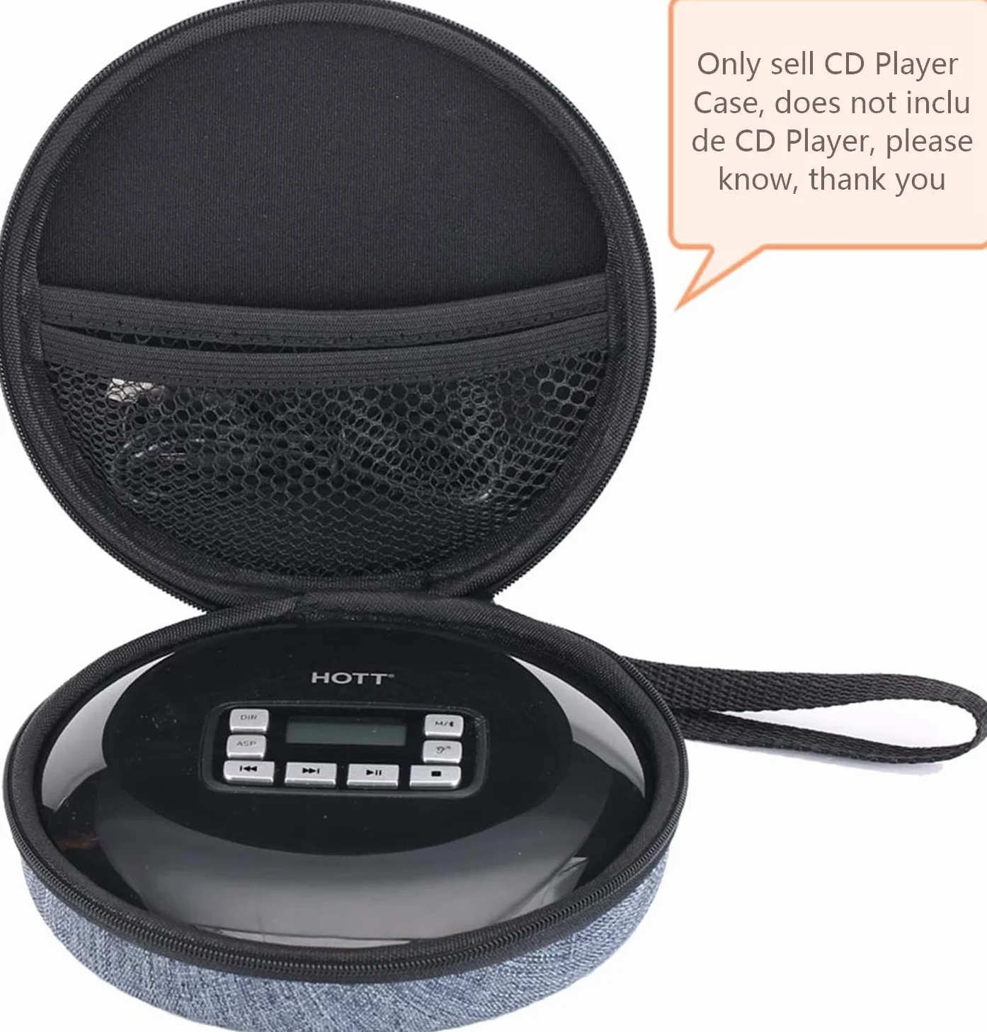 Funda para reproductor de CD portátil y duradera para reproductor de cd711/611T, estuche rígido de transporte de viaje, compatible con reproductor de CD 511/611/611T