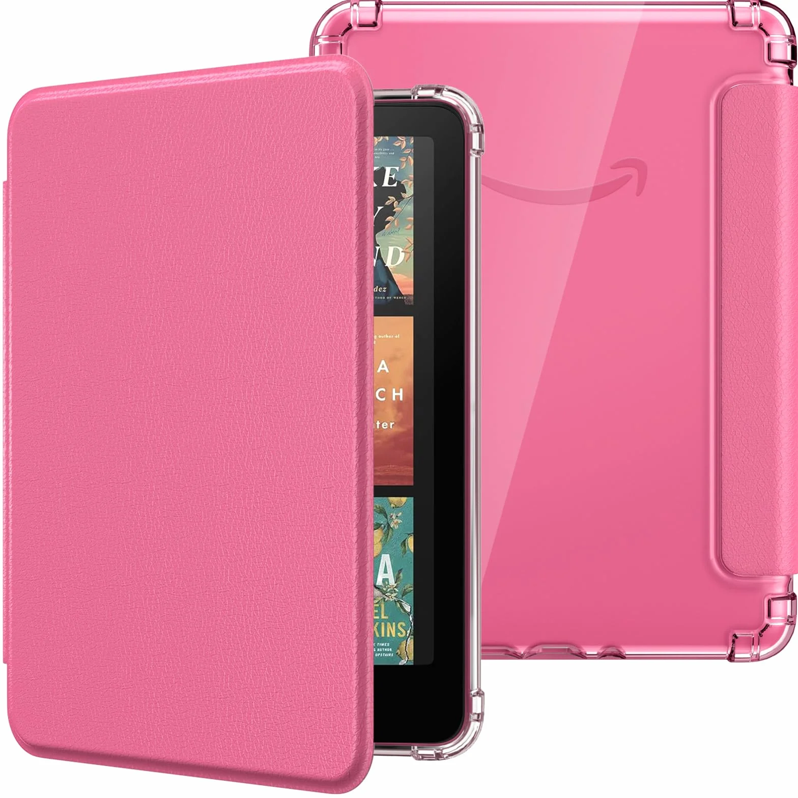 MoKo Funda para Kindle Paperwhite 12th Generation 2024 & Kindle Colorsoft Signature Edition, Carcasa TPU Transparente, Frambuesa