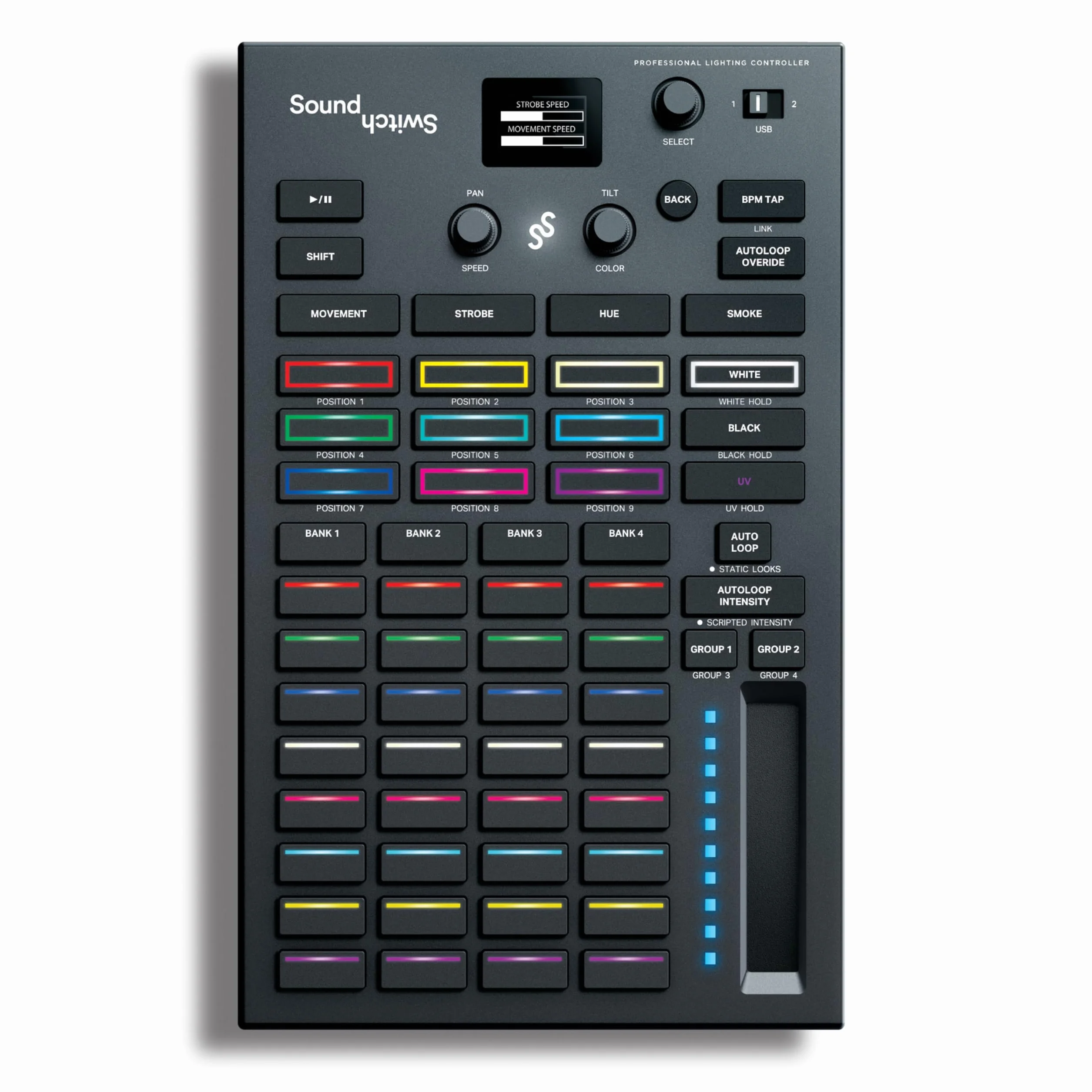 SoundSwitch Control One - Controlador de Iluminación DMX DJ Profesional Con 3 Meses de Acceso al Software SoundSwitch y Soporte Para Phillips Hue