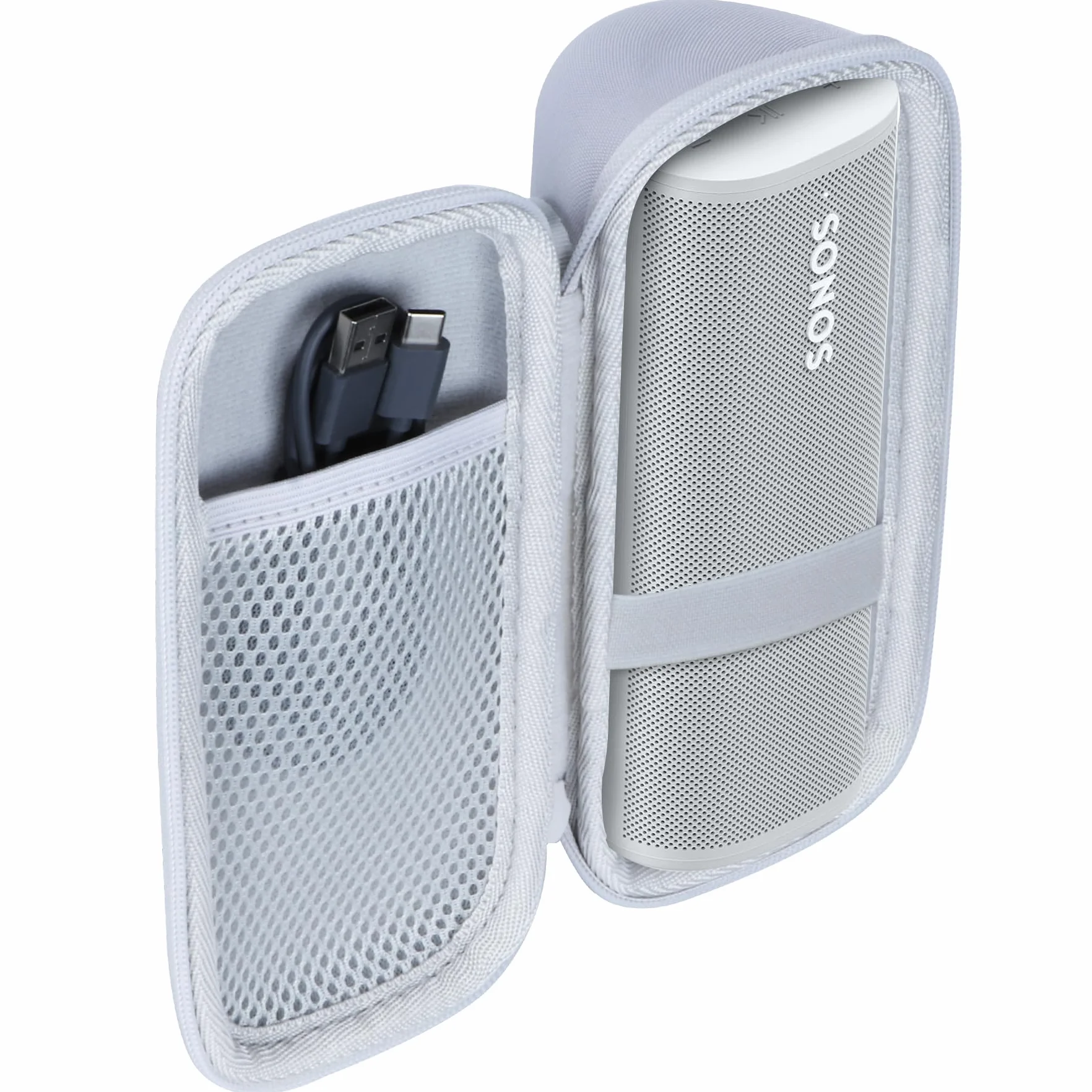 Lebakort Duro Viajar Caja Estuche Funda para Sonos Roam/Roam 2 Altavoz Inalámbrico Portátil y Ultracompact (Gris)