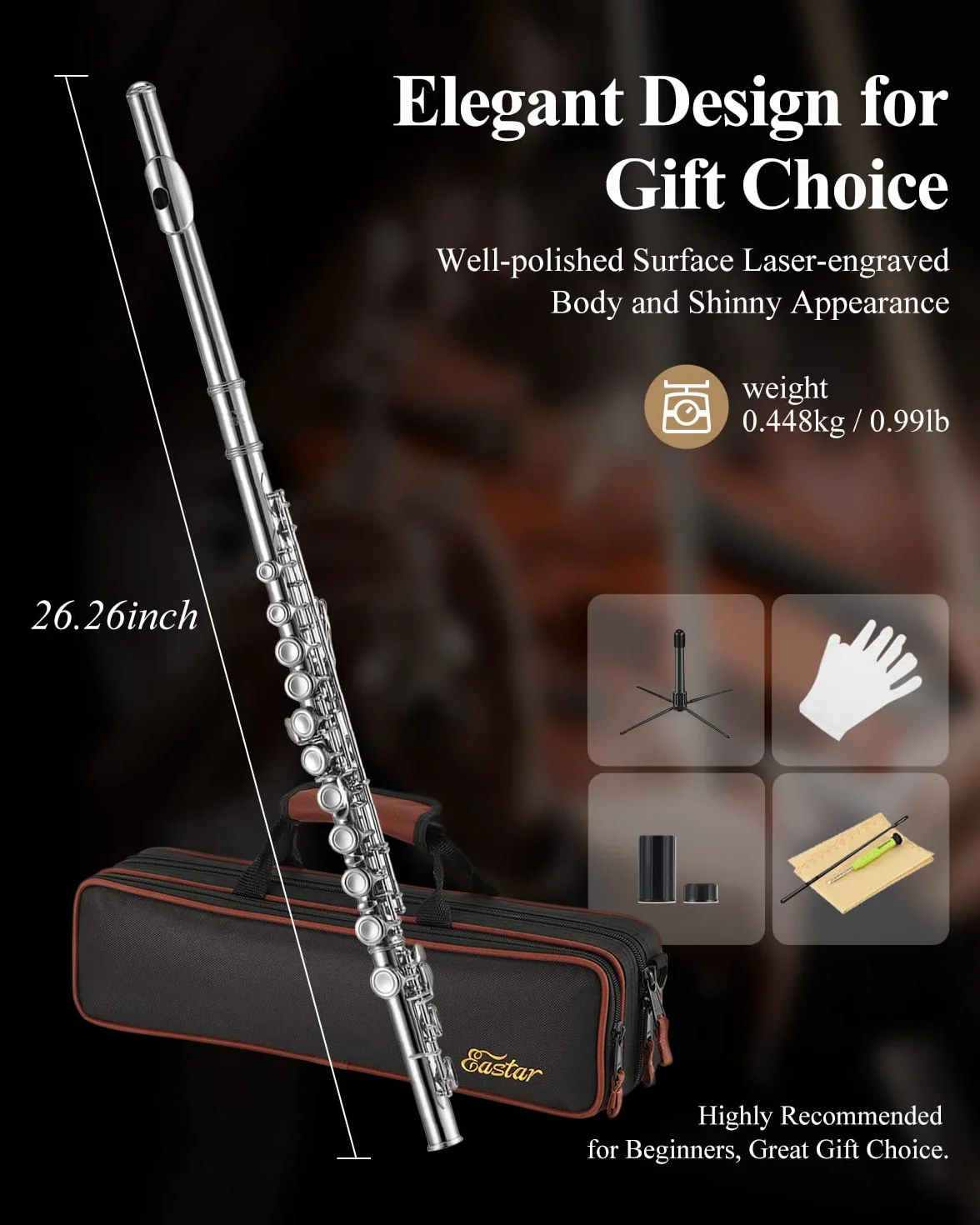 Eastar EFL-1 16 Keys Flute Nickel Plated Close Hole