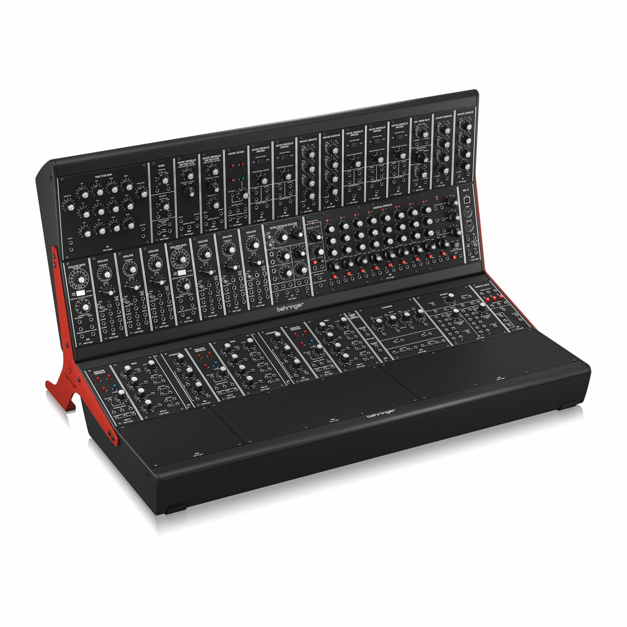 Behringer SYSTEM 55 Sintetizador modular completo "System 55" con 38 módulos, convertidor de MIDI a CV y ​​2 estuches EURORACK GO