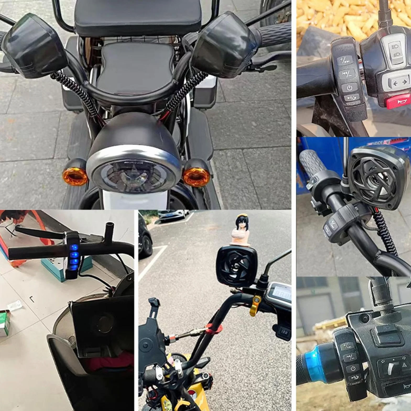 Altavoces para Moto con Amplificador Potentes para Vehículos