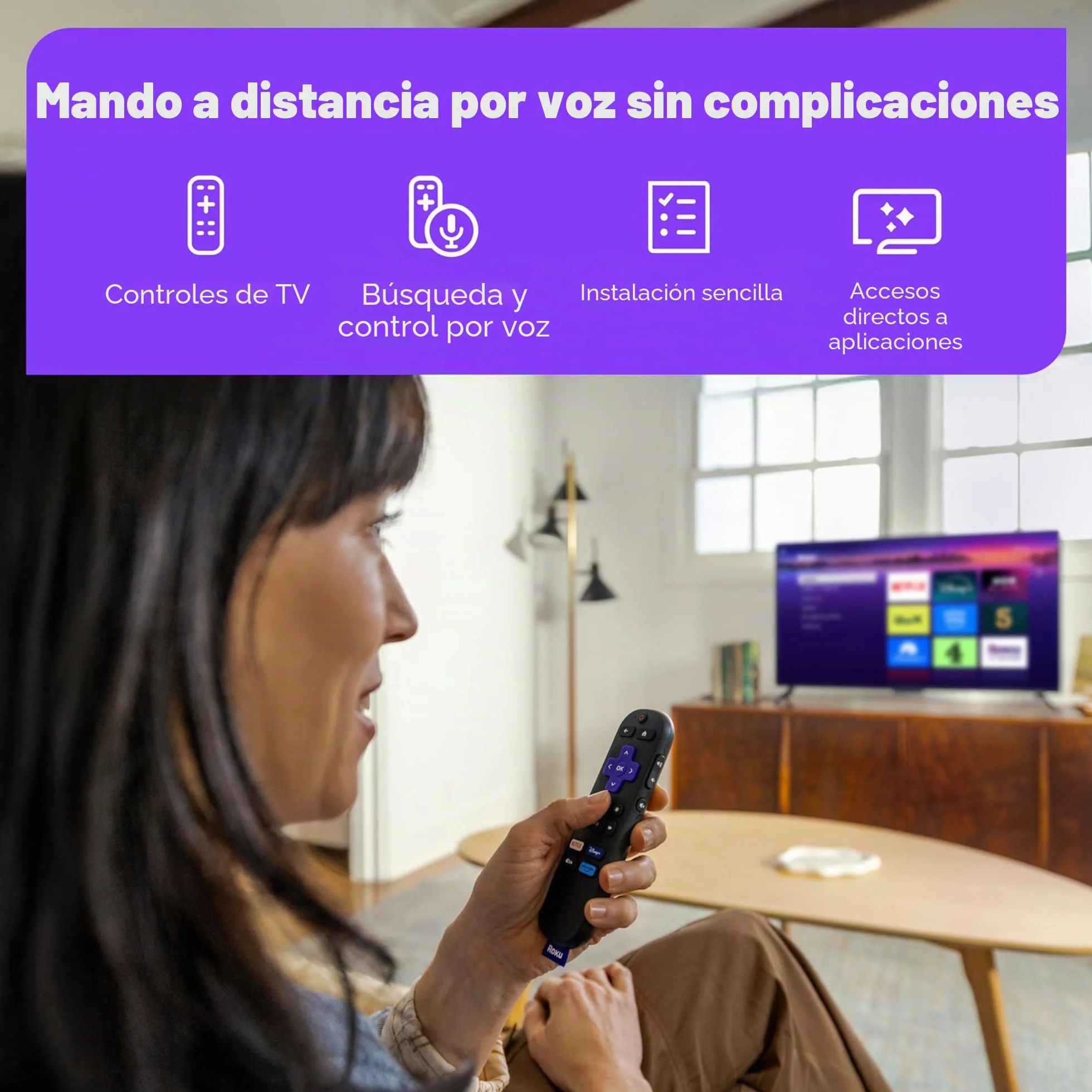 Roku Streaming Stick 2025 - Dispositivo de transmisión HD para TV con Control Remoto por Voz - TV Gratis y en Vivo