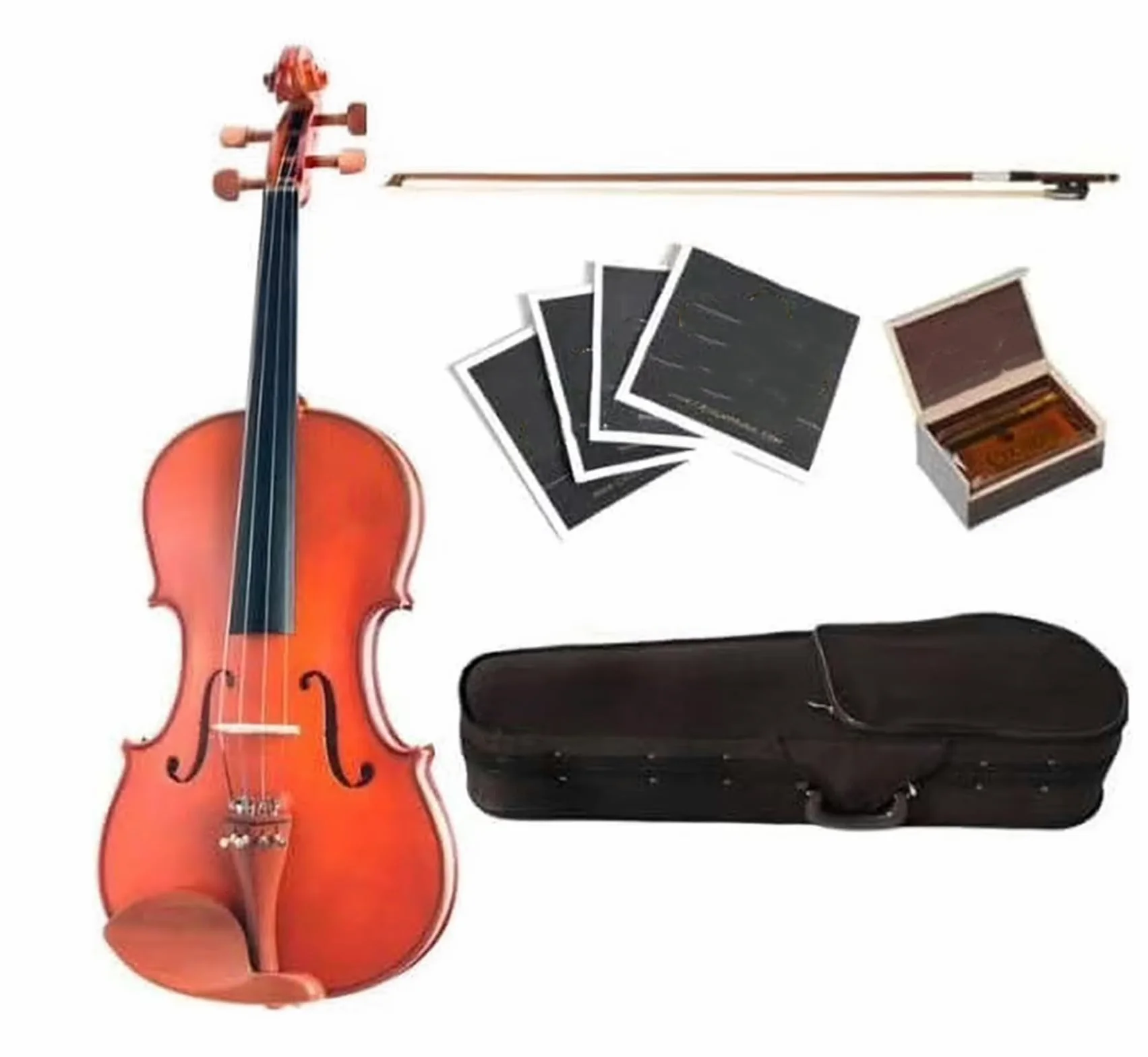 CVA-400 Viola de madera maciza envejecida satinada con estuche, arco, colofonia, puente y cuerdas