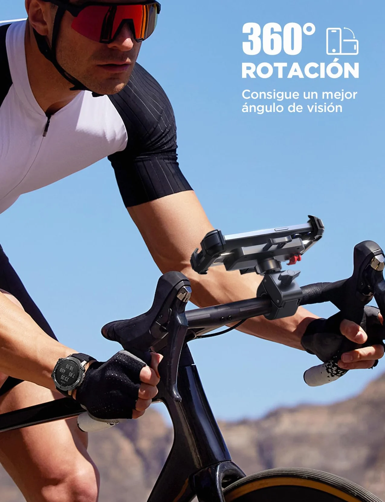 JOYROOM Soporte Móvil Moto Bicicleta Universal Porta Móvil Manillar para iPhone 16 Pro MAX Samsung 4.7-7" Teléfon