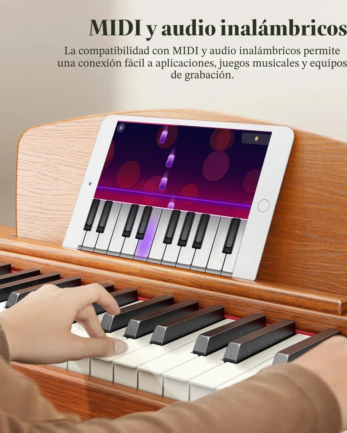 Eastar EP-80 Teclado de Piano de 88 Teclas,Piano Eléctrico de Tamaño Completo con Teclas Sensibles a la Velocidad,Paquete de Piano Digital Portátil para Principiantes con Soporte,Pedal y Atril,Marrón