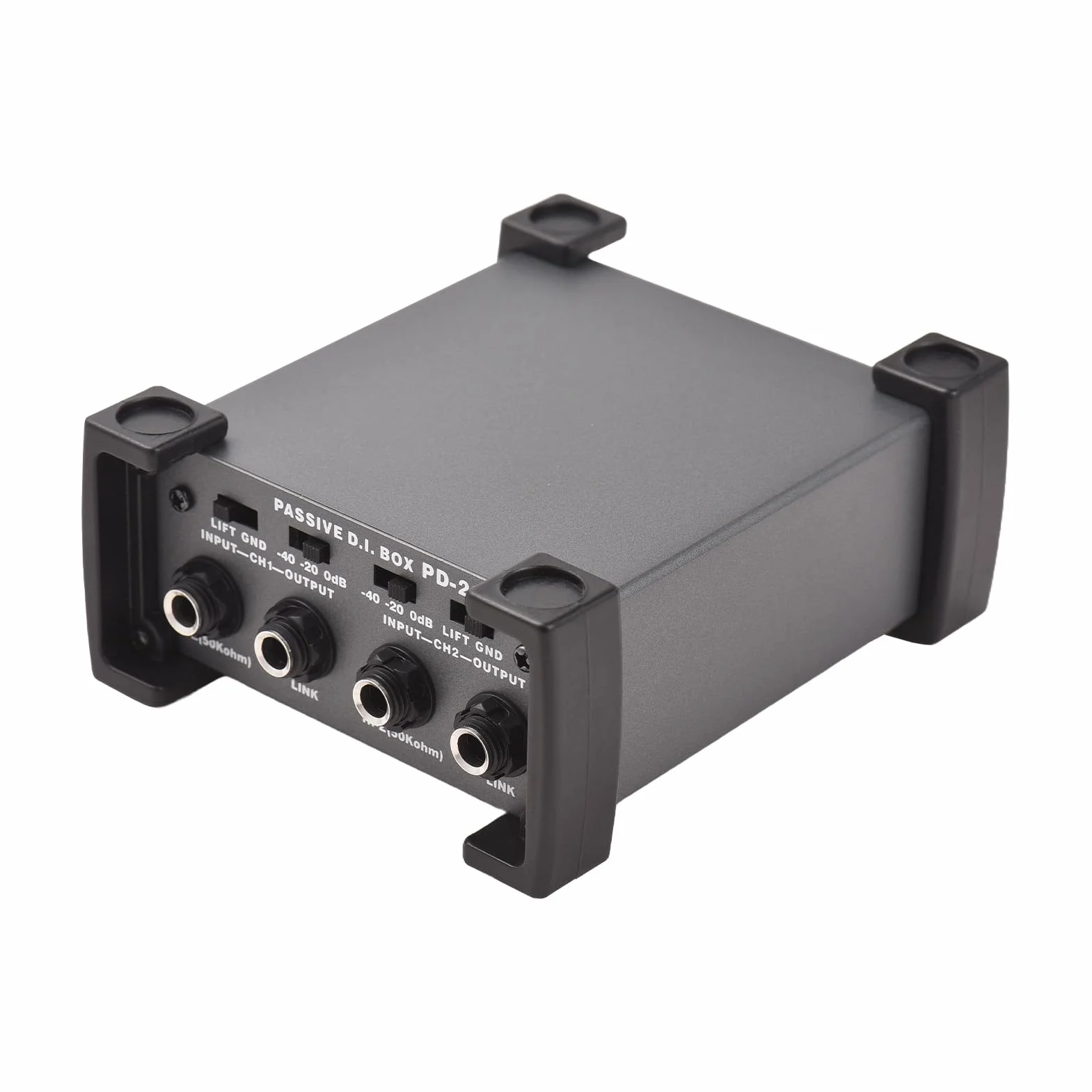 Btuty 2 Canales Caja de Inyección Directa Pasiva, Alto Rendimiento Caja DI - Filtro de Ruido/Interruptor de Elevación de Tierra contra Interferencias, XLR Caja Directa, Atenuador de Ganancia(Aluminio)