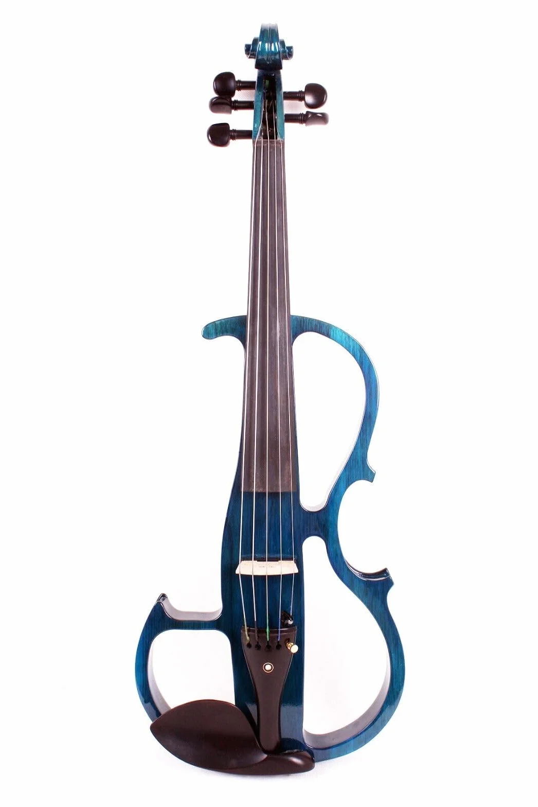 Viola eléctrica de 5 cuerdas de 16 pulgadas de madera maciza con accesorios de ébano, funda de transporte y accesorios incluidos para profesionales, principiantes y estudiantes (azul, 5