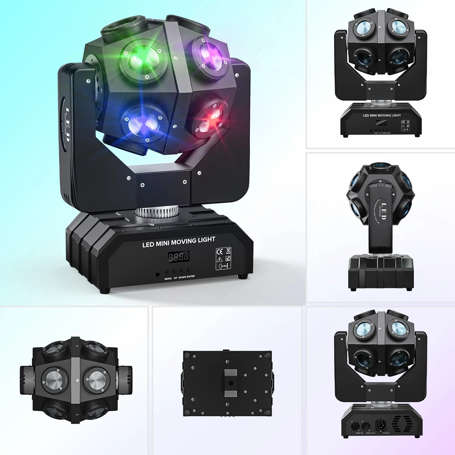 150W Cabeza Móvil RGBW 4 en 1 Luz de Foco Móvi 360° - Drehung DJ Luces DMX512 Led Strahler con tono de activación para iluminación de escenario Fiesta Disco Club Boda Beweglich Kopf Luces - 2 piezas