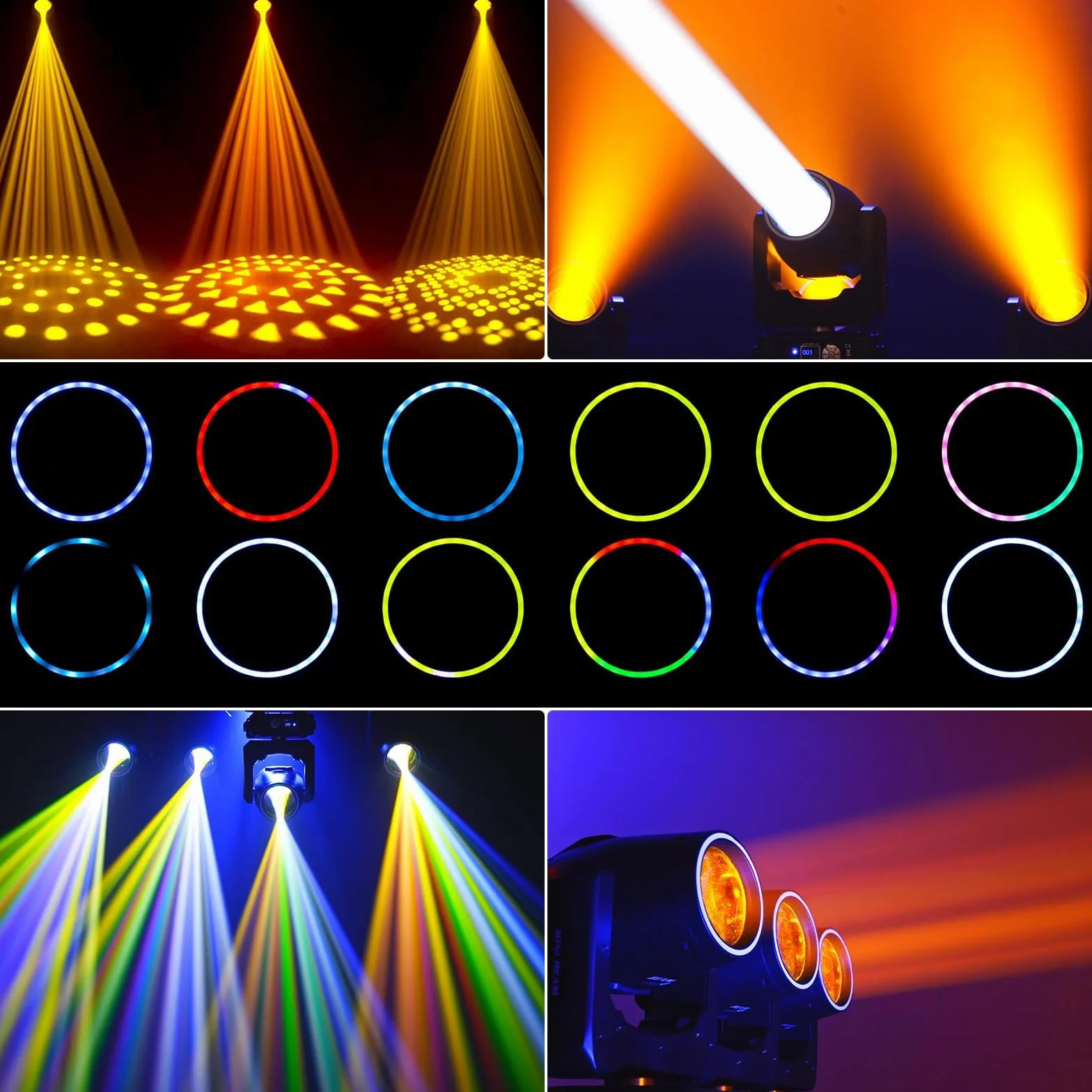 2PCS cabezas móviles LED con flight case Mini 7R Beam 230W lámpara luz de discoteca luces escenario 18CH Moving Head para DJ Bar Fiesta escenario Club Iluminación