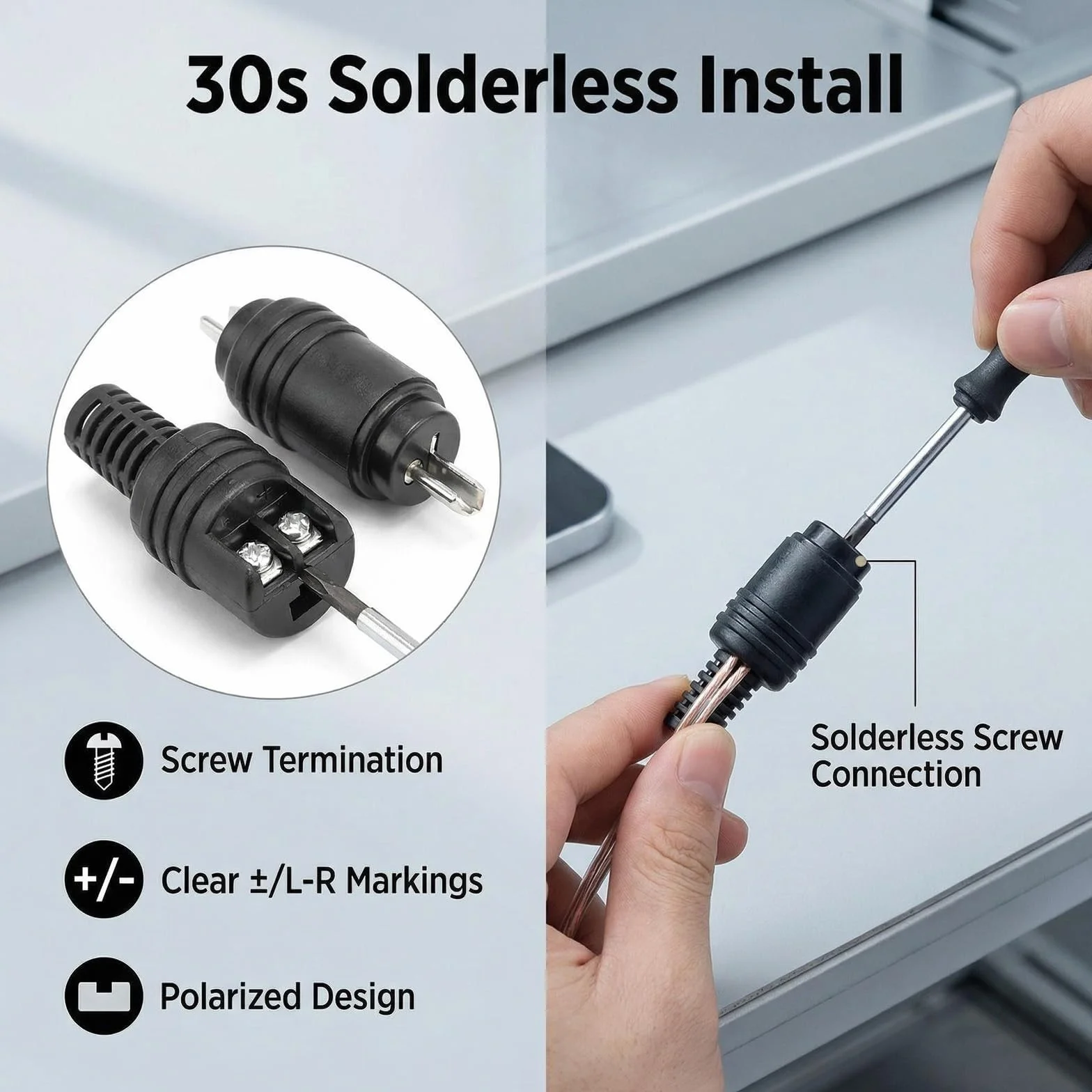 12 conectores de altavoz DIN de 2 pines con terminales de tornillo, kit completo para sistemas de audio HiFi, componentes de alta calidad, fácil instalación, compatibilidad extendida con dispositivos