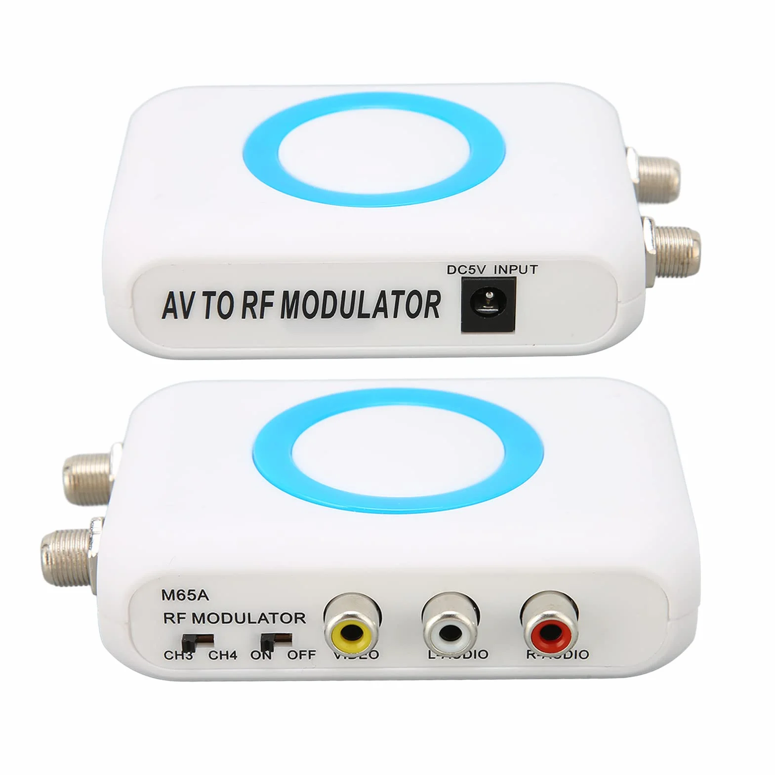 Zunate Modulador RF Convertidor RCA Coaxial a RF Adaptador Demodulador VHF, Entrada Ant Salida AV a Coaxial RF Modulador ágil Conmutador de TV Video Compuesto a Analógico Coaxial NTSC TV Antigua