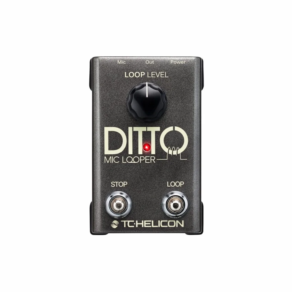 TC Helicon DITTO MIC LOOPER Pedal Looper de dos botones fácil de usar para voces e instrumentos acústicos