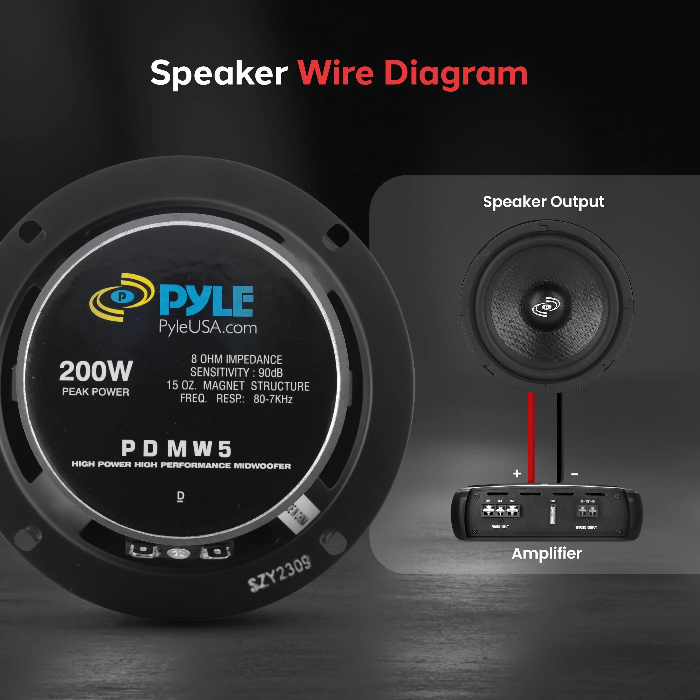 Pyle-Pro PDMW5 Altavoz de medios 5 pulgadas 12,7 cm 8 ohmios