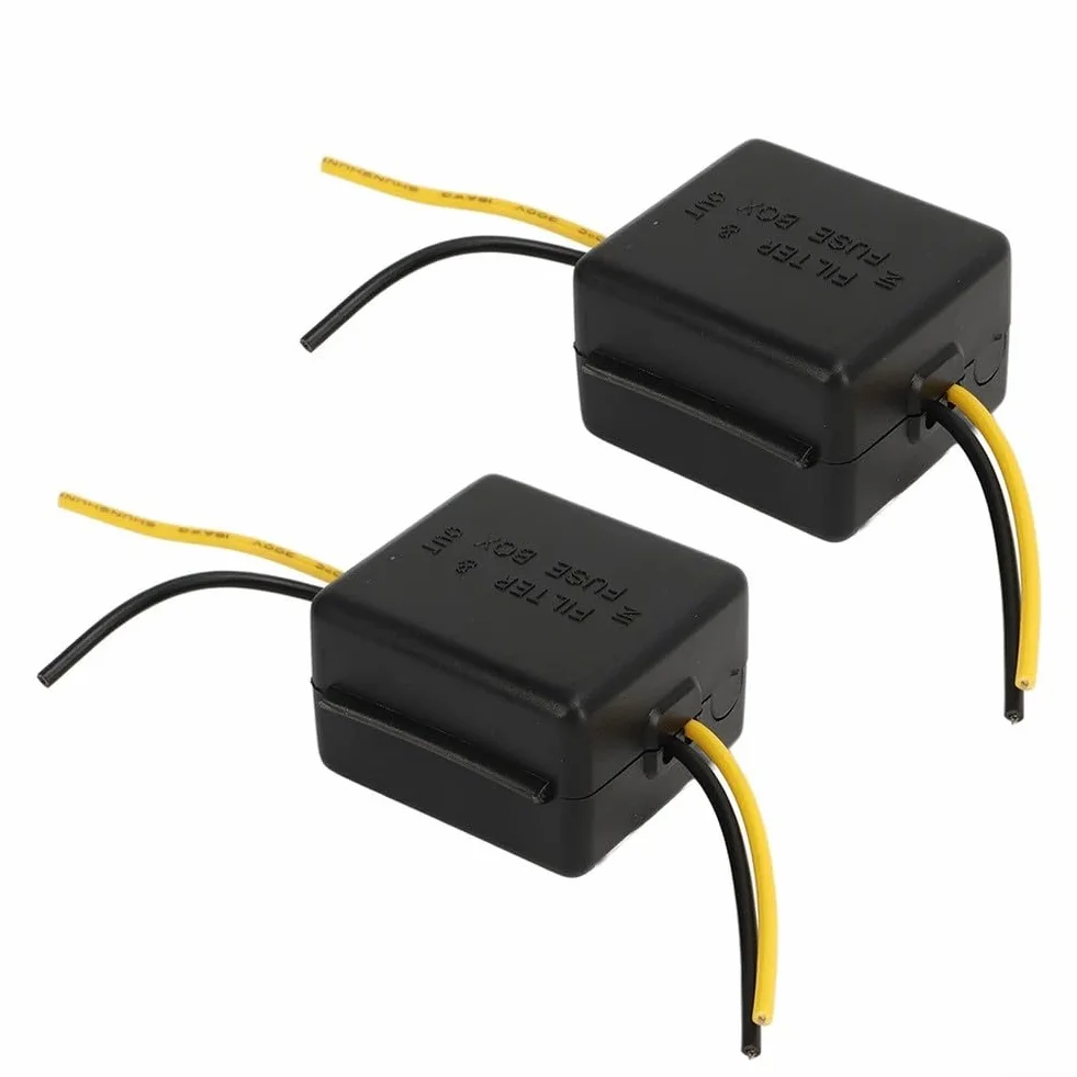 Juego de 2 filtros de alimentación para coche de 12 V para supresión de ruido y filtrado de interferencias, compatibles con la mayoría de dispositivos de 12 V CC