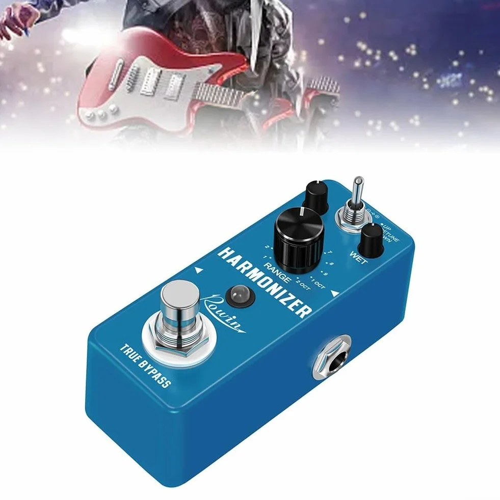 Pedal armonizador de guitarra, pedales de efecto de tono digital, True Bypass, con cambio de tono de precisión y modos, para efectos de sonido mejorados