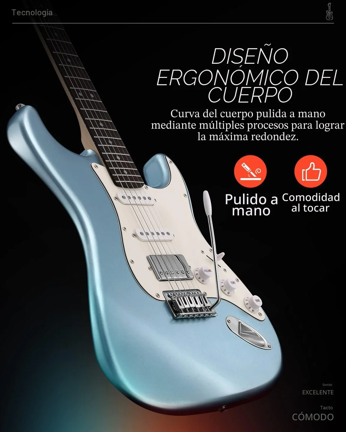Donner Guitarra Electrica, DST-152R Kit Guitarra Electrica de Tamaño Completo HSS Pickup Coil Split, Guitarras Electricas Set Adultos con Amplificador, Bolsa, Accesorios