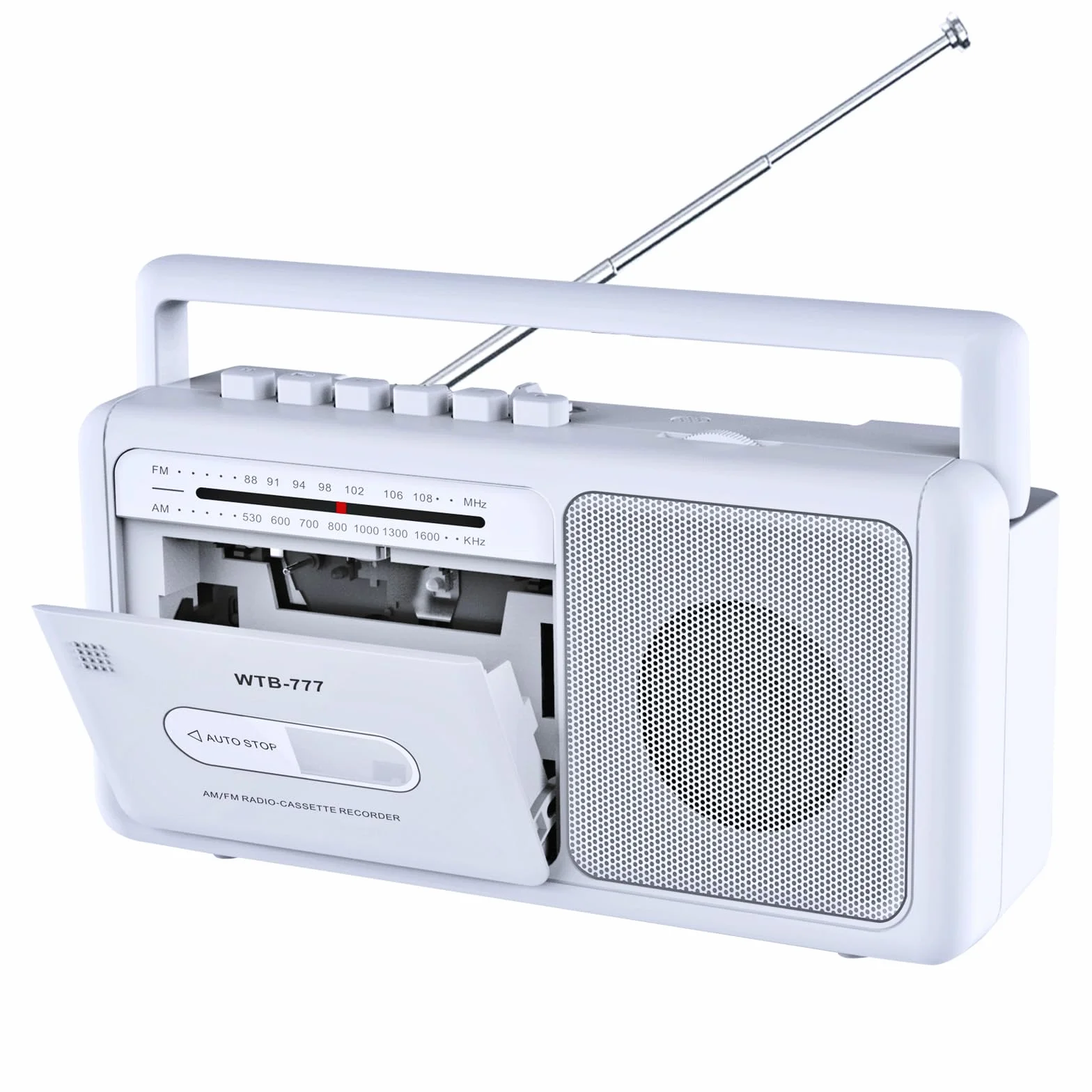 Reproductor de Casete Portátil, Radio estéreo Am/FM con Bluetooth, USB, Conector para Auriculares, Grabador de Casete portátil para casa o al Aire Libre