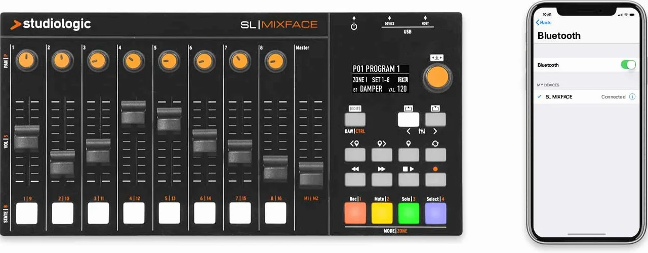 Studiologic SL MIXFACE - Superficie de control para SL88 Grand, SL88/73 Studio y DAW (USB, Bluetooth)