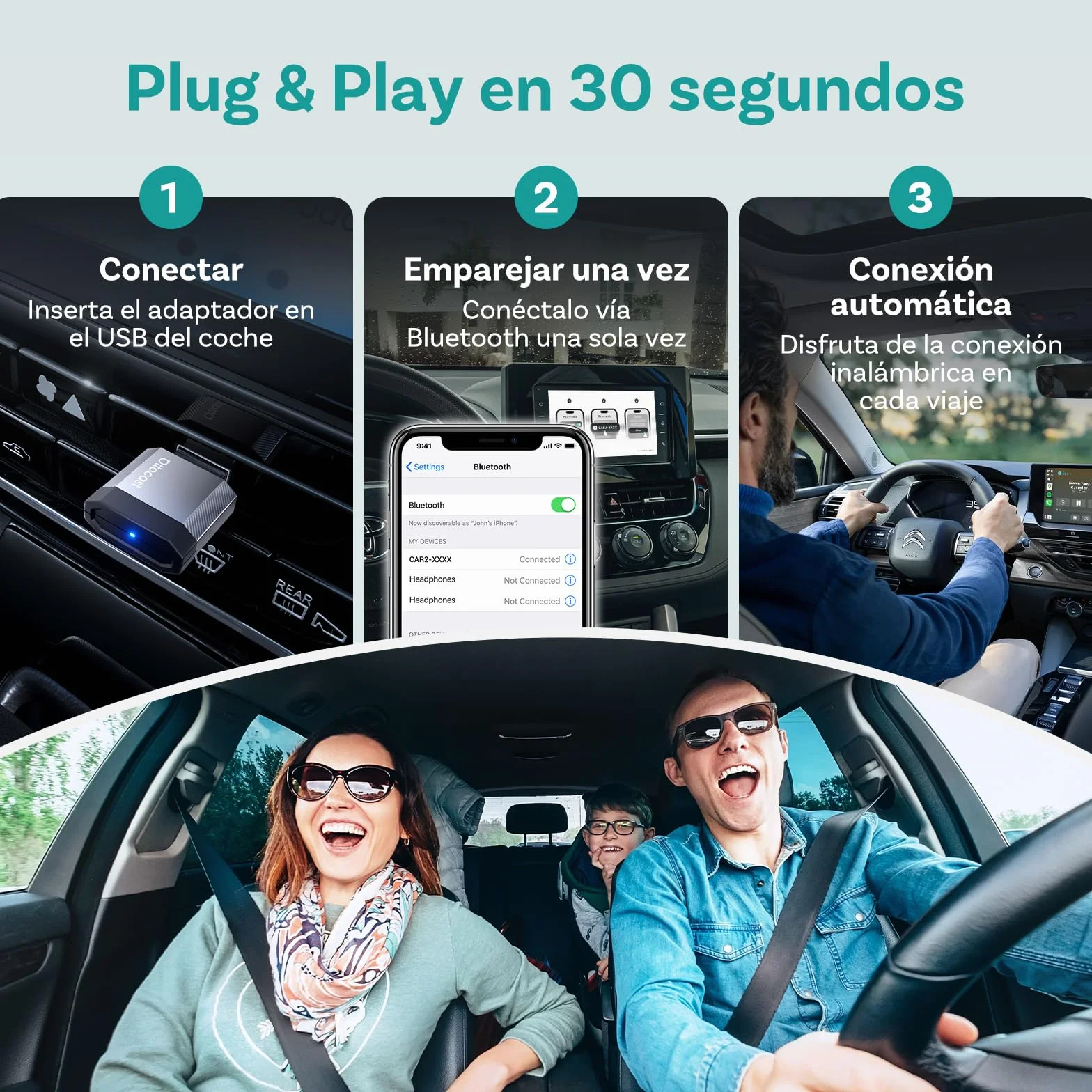 OTTOCAST Mini Nova, Adaptador 2 en 1 Inalámbrico CarPlay y Android Auto Mejorado 2026 para Teléfonos iOS y Android, Conexión Estable sin Retrasos, Compatible con Dos Teléfonos, Diseño Ultracompacto