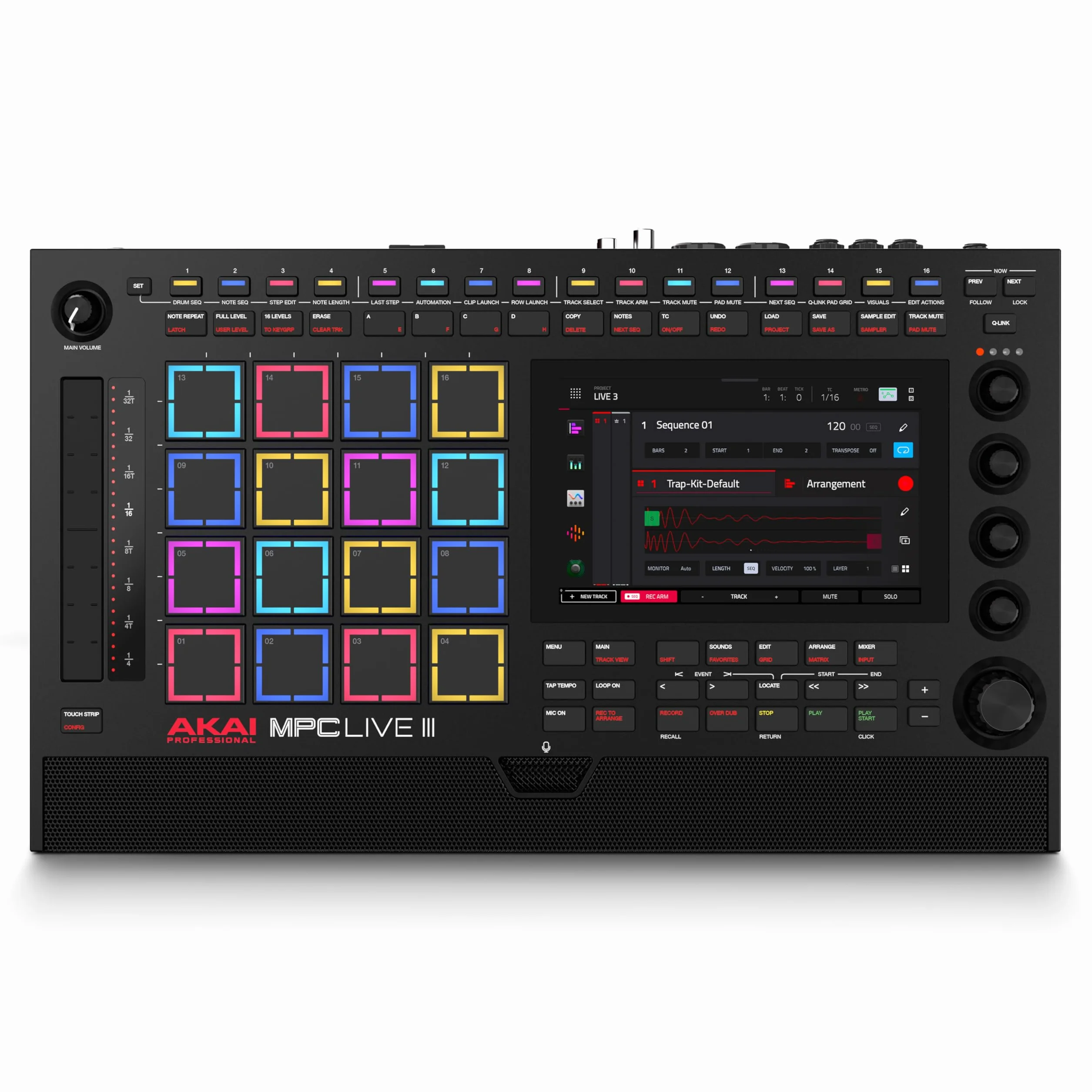 Akai Professional MPC Live III Centro de Producción Musical portátil y Autónomo con Pads MPCe, Secuenciador, Pantalla táctil, Micrófono, Altavoces, Interfaz de Audio, Wi-Fi, Bluetooth, Batería