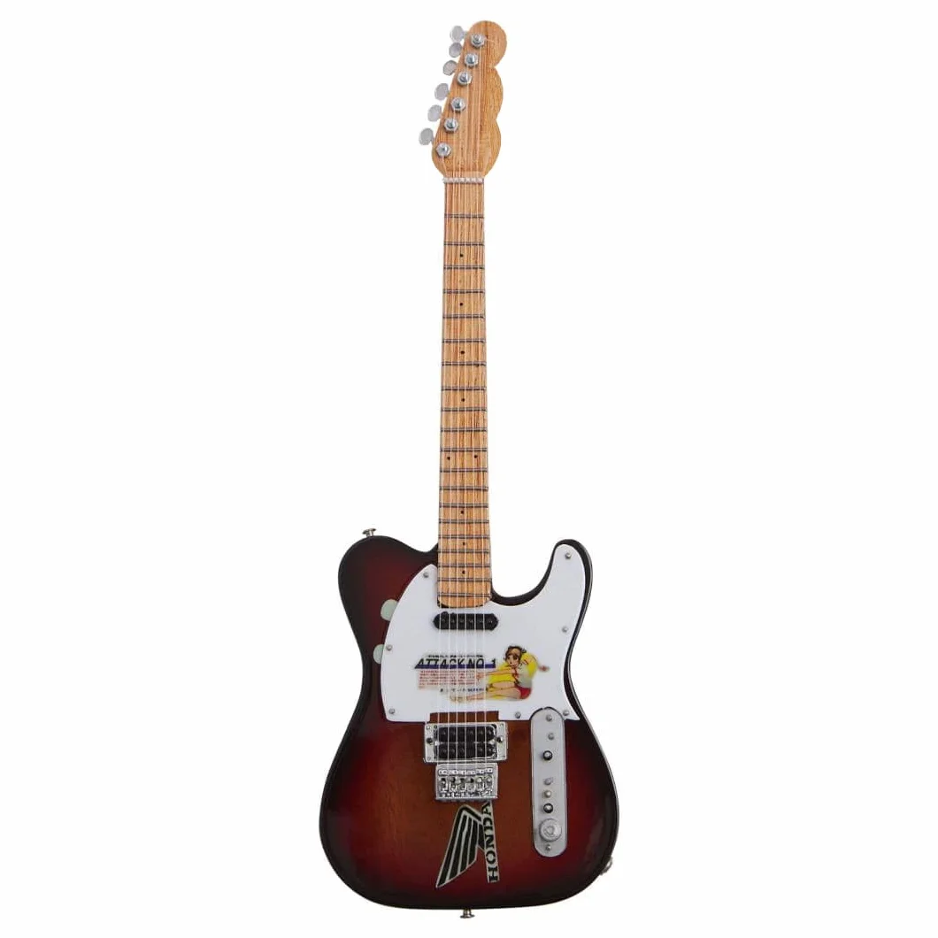 Jonny Greenwood Miniature Guitar Replica - Regalos musicales - Escala 1/4 ornamental hecha a mano - Caja de visualización