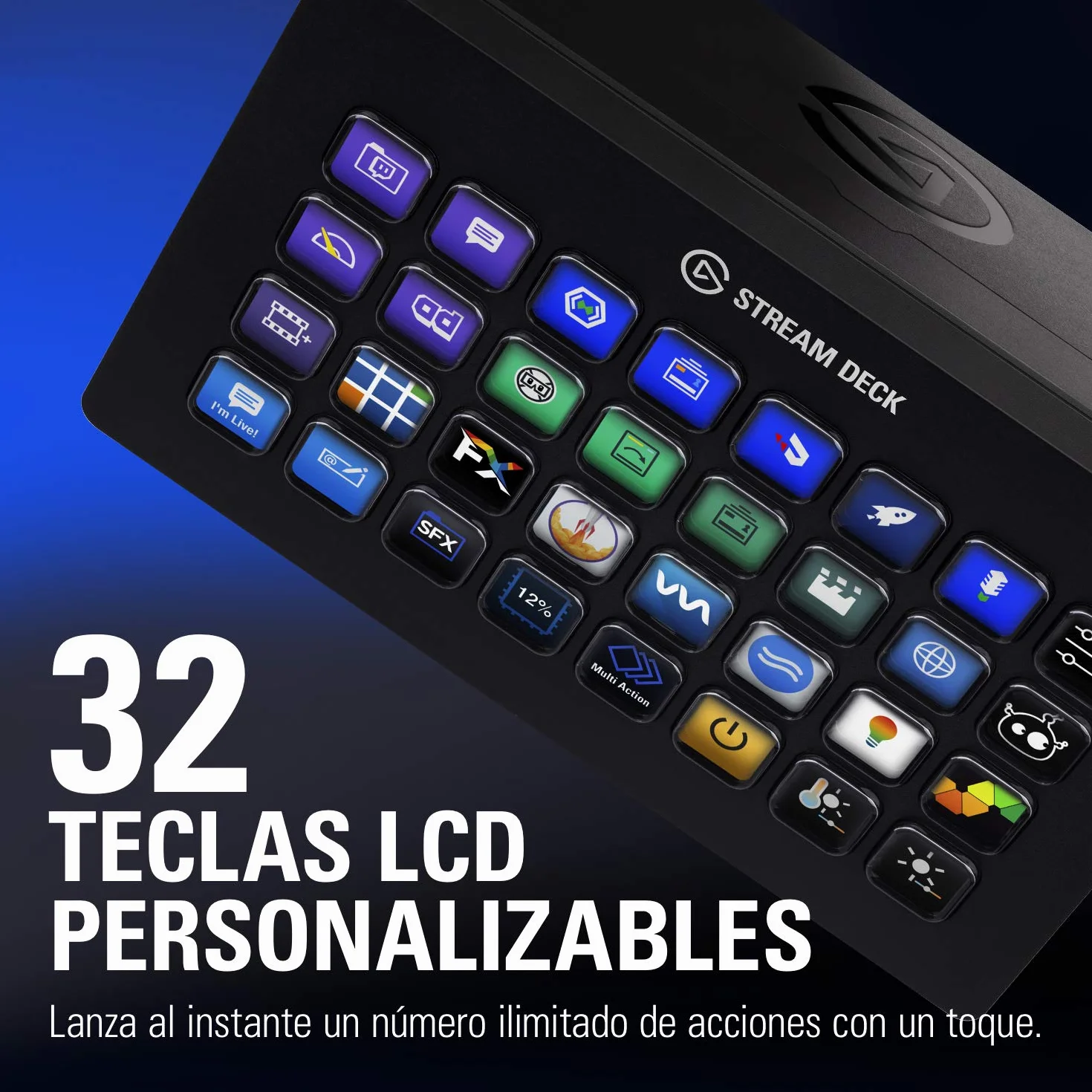 Elgato Stream Deck XL – Controlador avanzado de Estudio, 32 Teclas Macro, Activa acciones en apps y Software como OBS, Twitch, ​Youtube y Otros, Funciona en Mac y PC