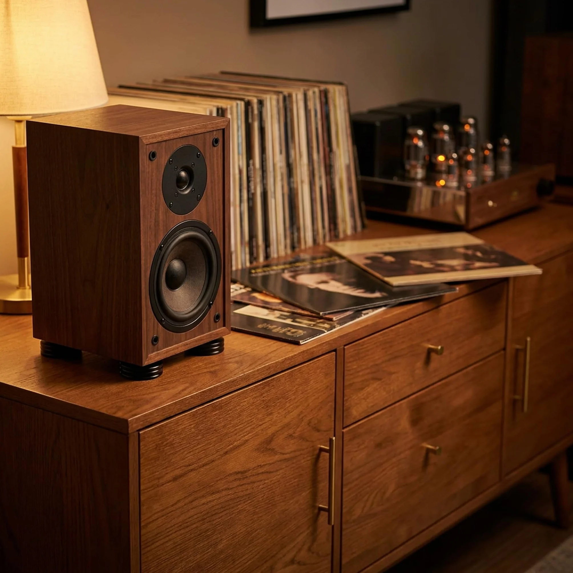PrecisionGeek - Almohadillas para Altavoces, Patas y Protectores de Suelo de Acero Oxidado y ennegrecido, Forma Delgada de 20 mm de diámetro para Altavoces HiFi, Soportes y Barras de Sonido